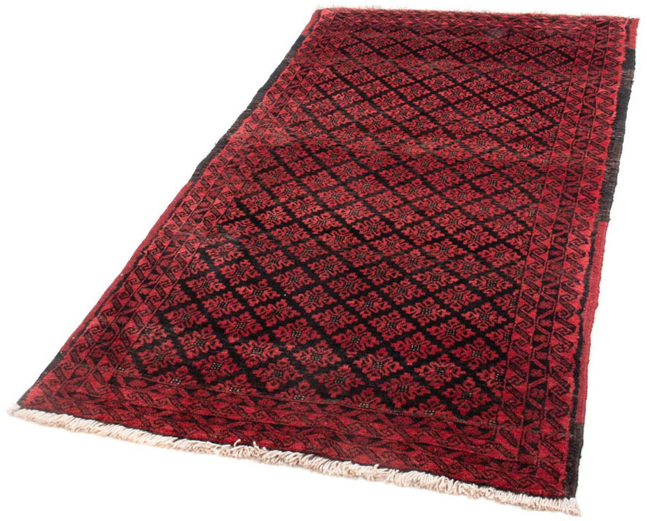 Hochflor-Läufer Belutsch Durchgemustert Rosso 180 x 93 cm, morgenland, rechteckig, Höhe: 8 mm, Handgeknüpft