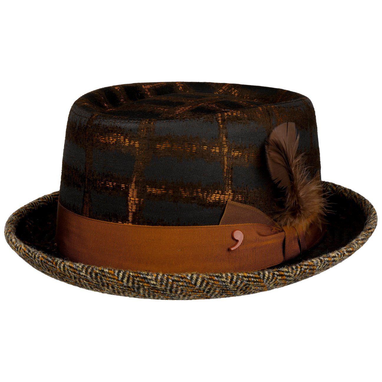 Alfonso D´Este Fedora (1-St) Porkpie mit Futter, Made in Italy