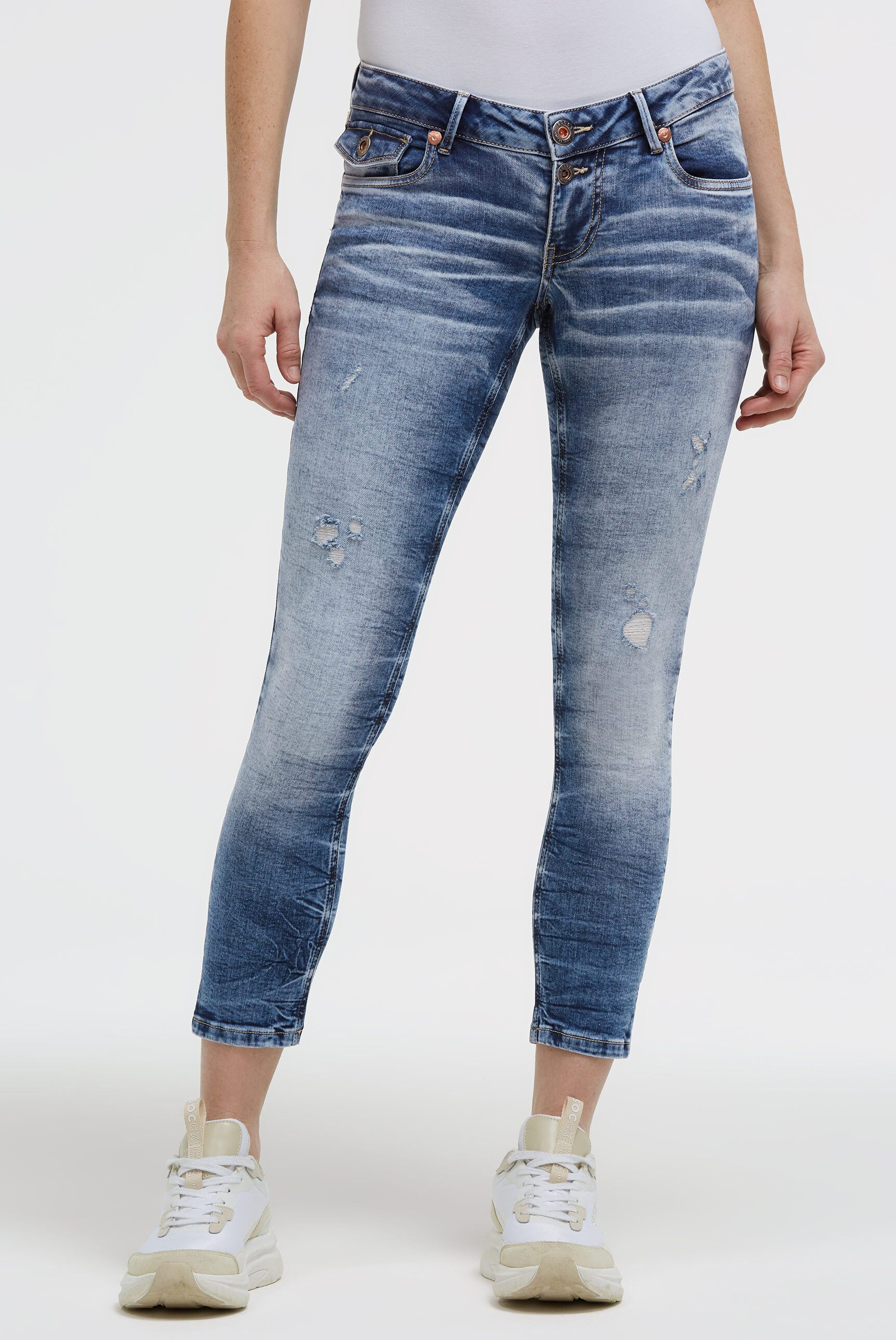 SOCCX Slim-fit-Jeans mit Destroy-Effekten