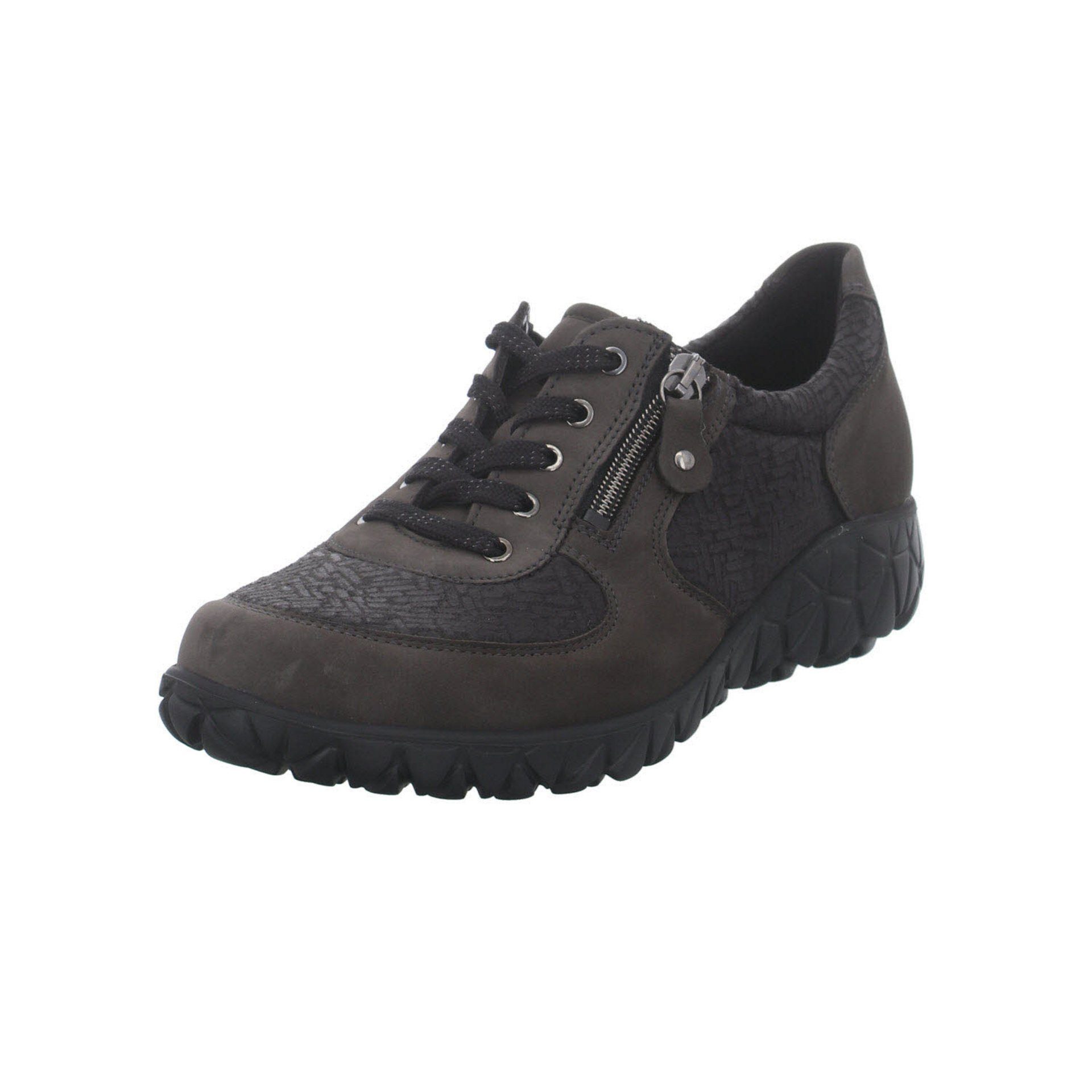 Schnürschuh Damen Havy Leder-/Textilkombination CARBON Schnürschuh Soft Waldläufer Schnürhalbschuhe