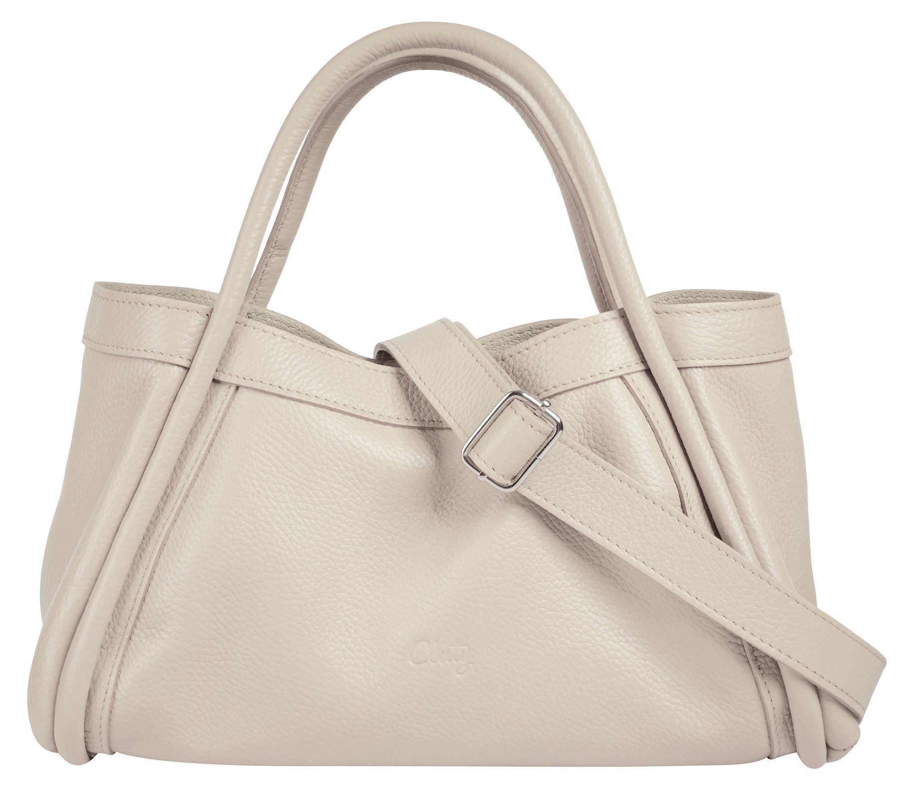 Cluty Henkeltasche 2 in 1, echt Leder, Made in Italy