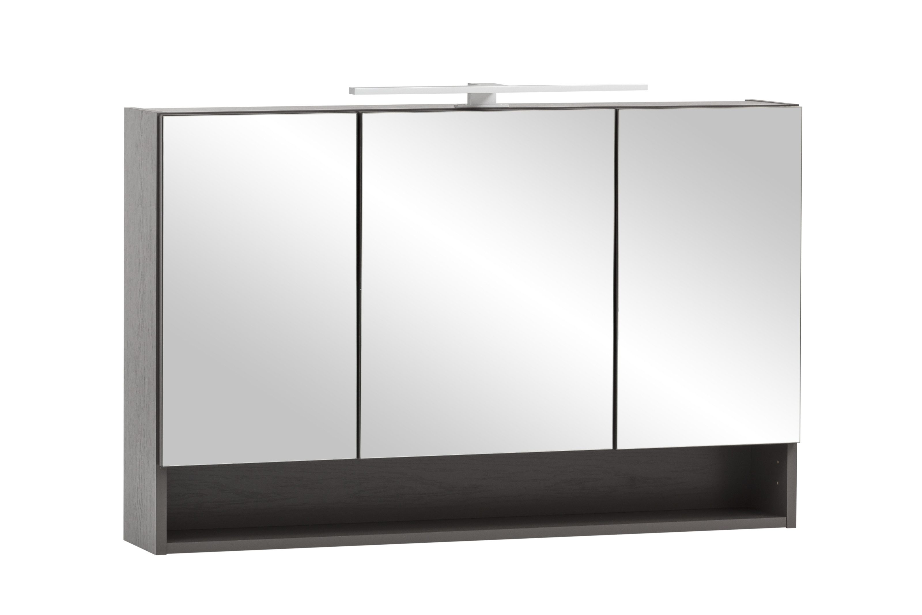 HELD MÖBEL Badezimmerspiegelschrank in graphit mit 3 Türen und 6 Einlegeböden (B/H/T: 100x64x20 cm)