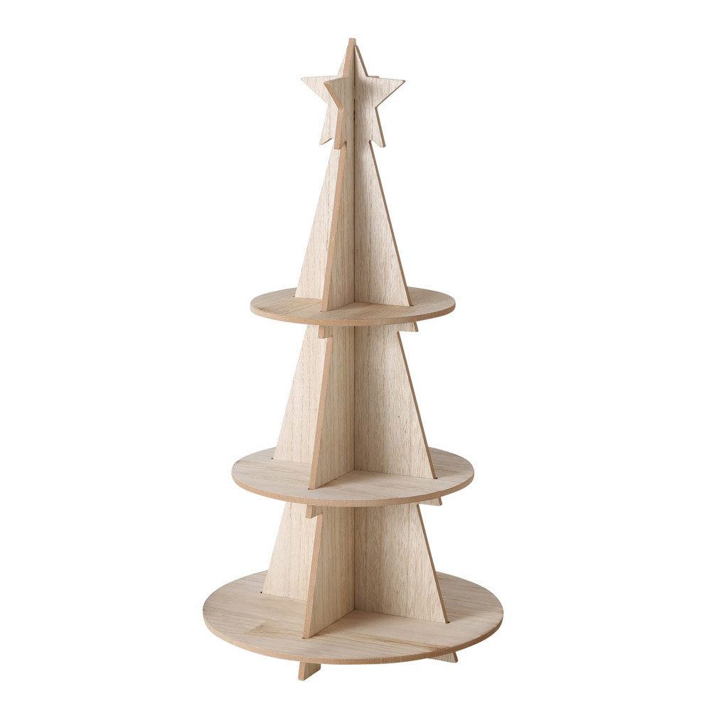 BOLTZE Etagere Etagere CHRISTMAS TREE natur braun Holz Dekoetagere Weihnachtsbaum Tan