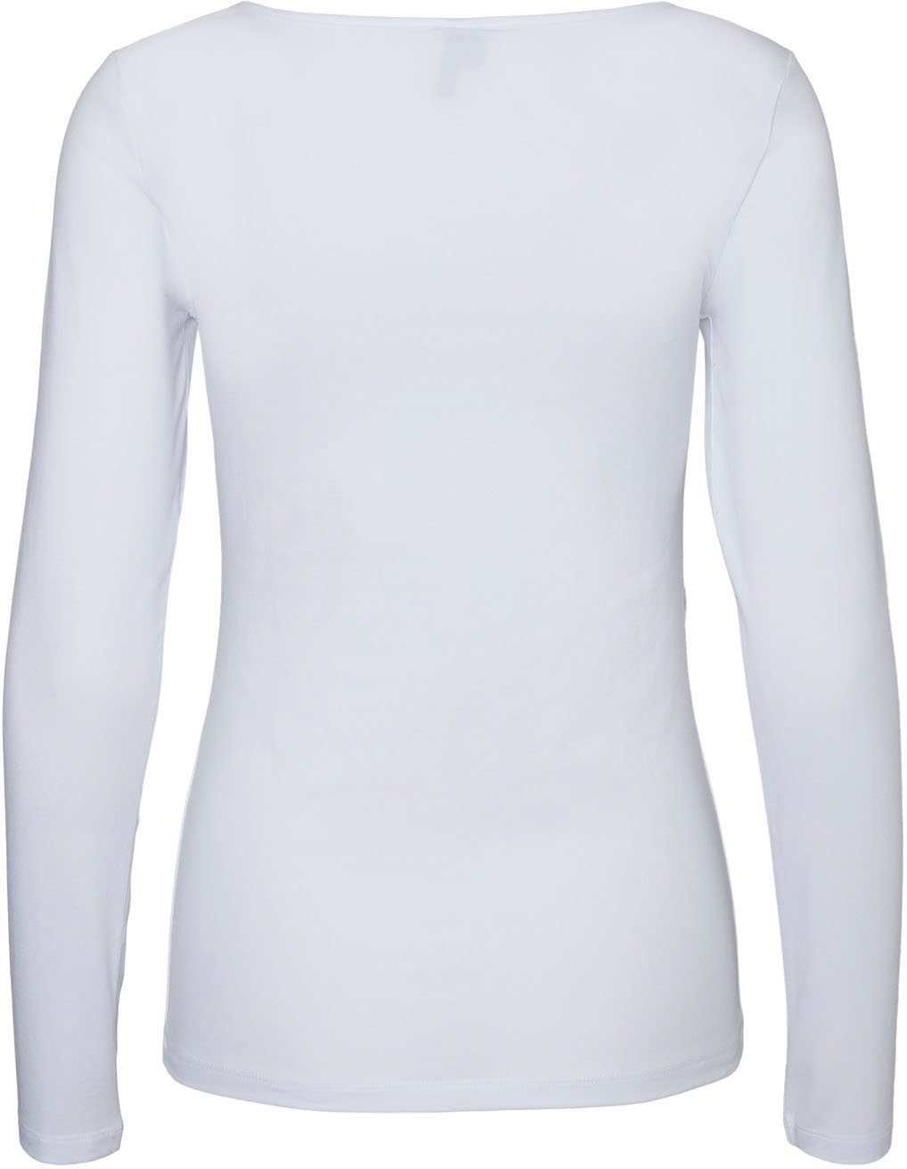 aus Moda Langarmshirt bright Bio-Baumwolle VMMAXI Vero white