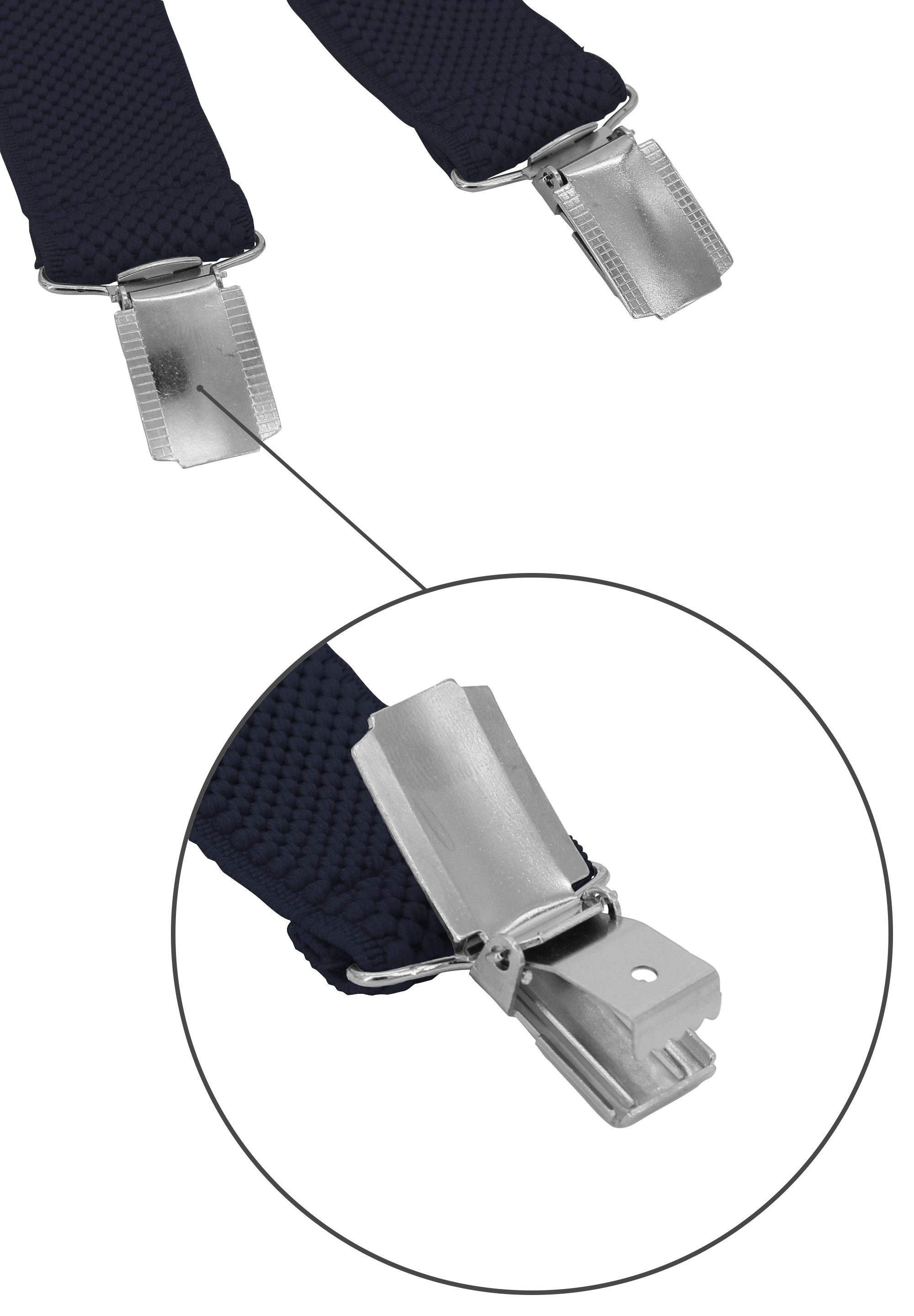 Fabio Farini Hosenträger Schmales Y-Design mit 2,5cm Breite verstellbar mit extra starken Clipverschluss, Dunkelblau – Bild 3 von 5