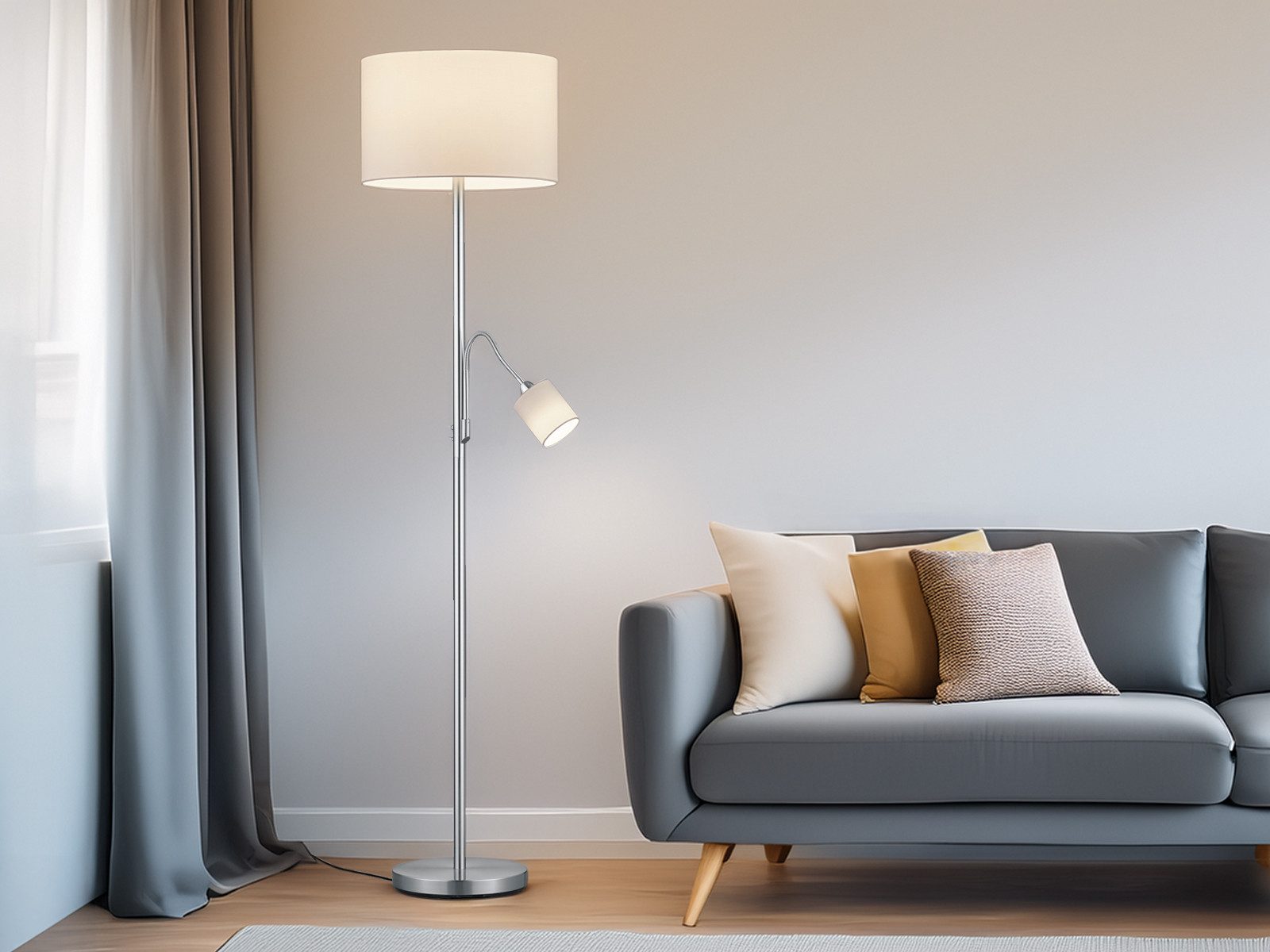 TRIO Leuchten LED Stehlampe, Dimmfunktion, LED wechselbar, Warmweiß, dimmba günstig online kaufen