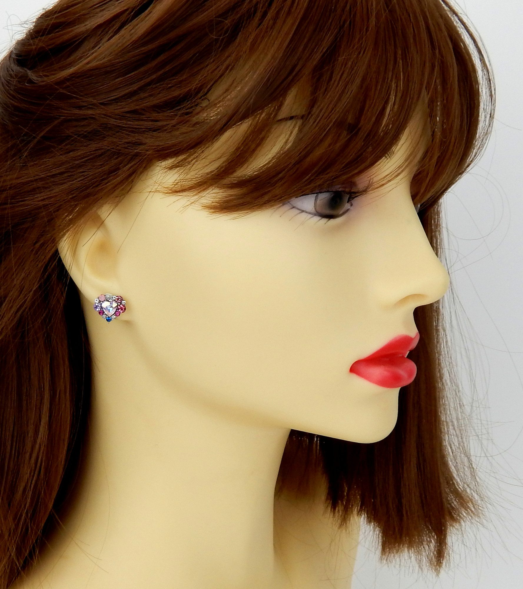 Ella Jonte Ohrring-Set, silber bunt 7 Paar Strass Ohrstecker in Geschenktüt günstig online kaufen