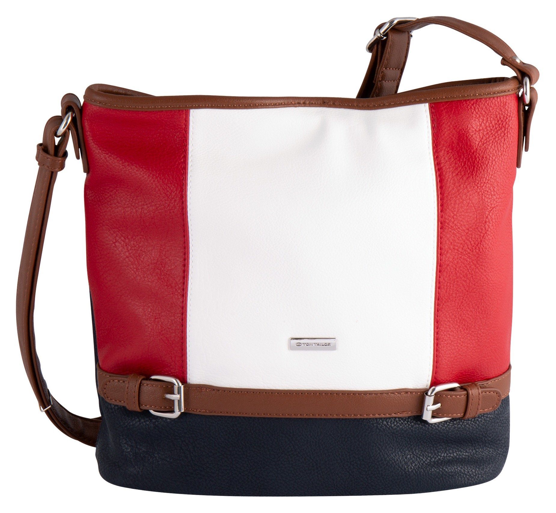 TOM TAILOR Hobo Juna, aus soft genarbtem ledrigen Material mit glänzenden Metall-Accessoires