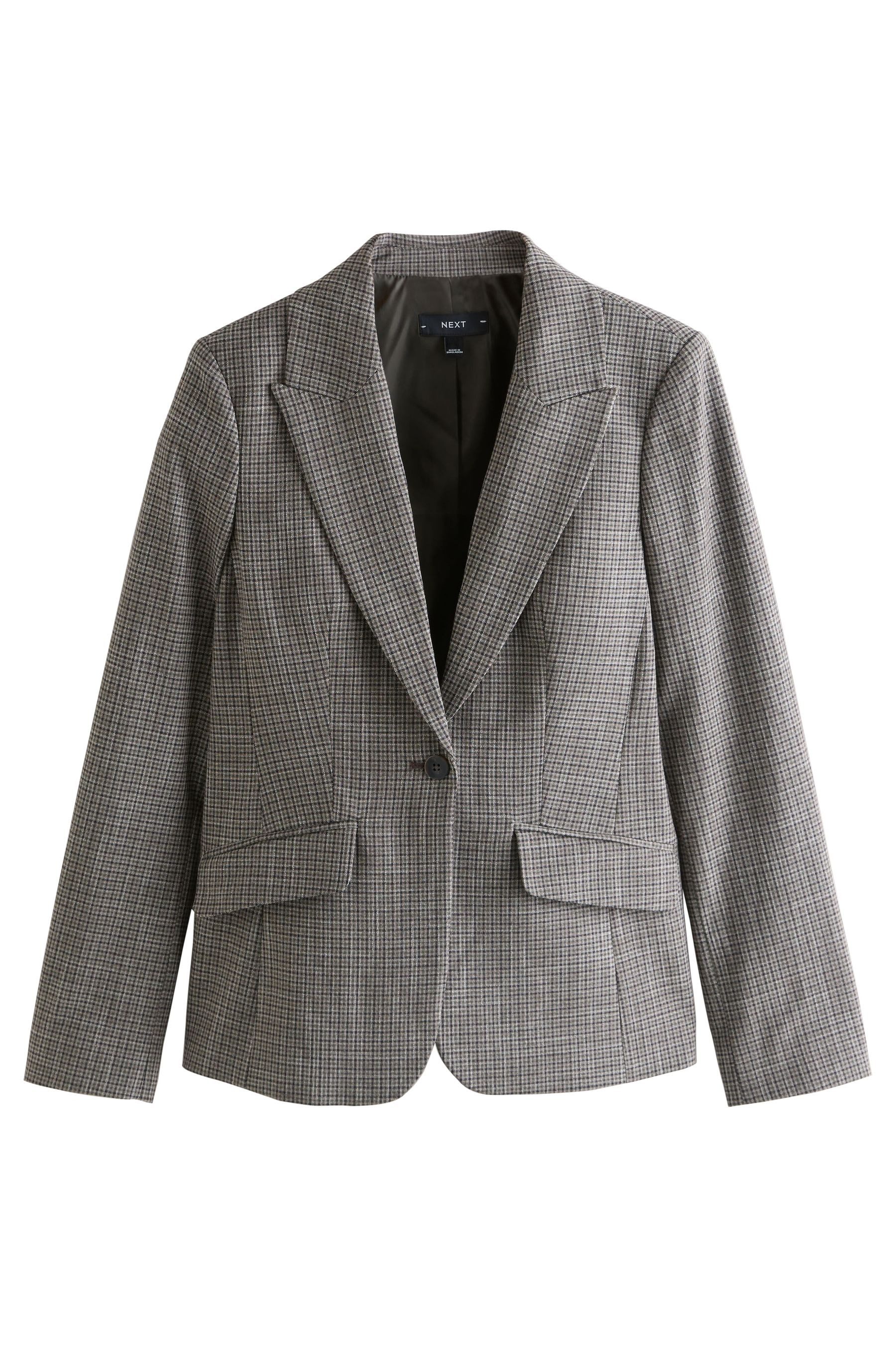 Next Jackenblazer Einreihiger Tailored Fit Blazer mit Karomuster (1-tlg)