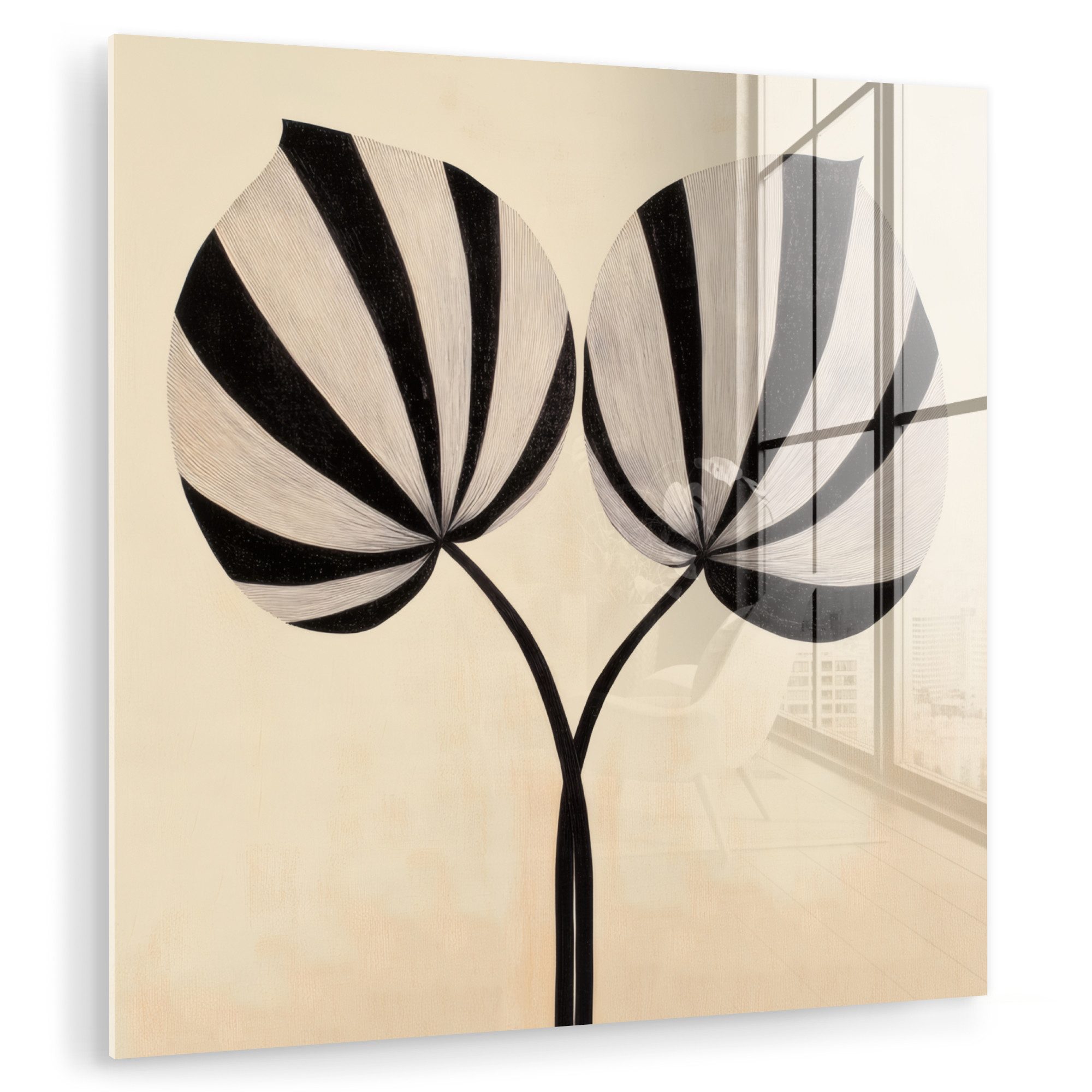 MuchoWow Acrylglasbild Blätter - Gestreift - günstig online kaufen