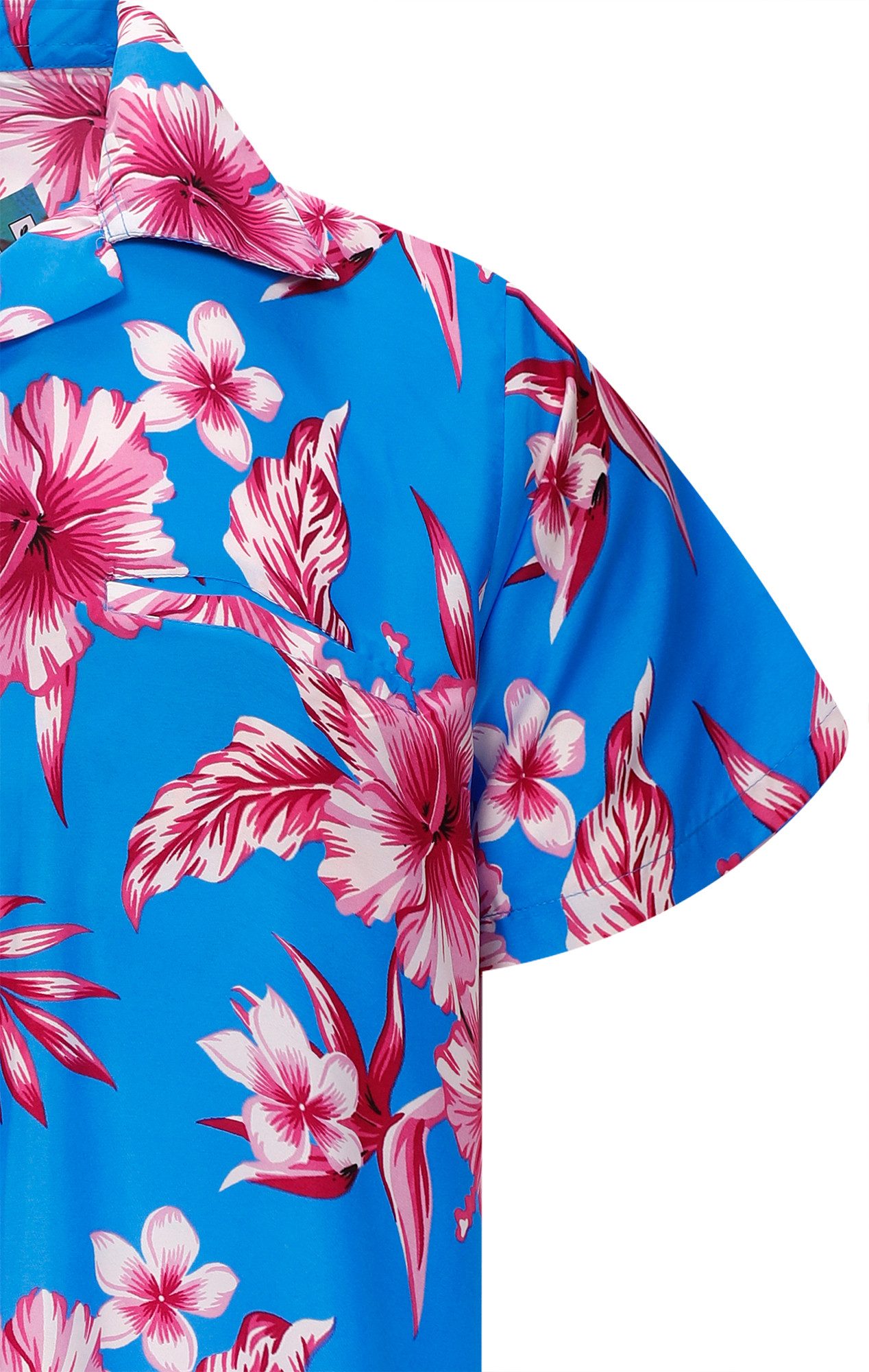 King Kameha Hawaiihemd Mono Flowers Funky Hawaii-Hemd Herren Kurzarm Front-Tasche Unisex