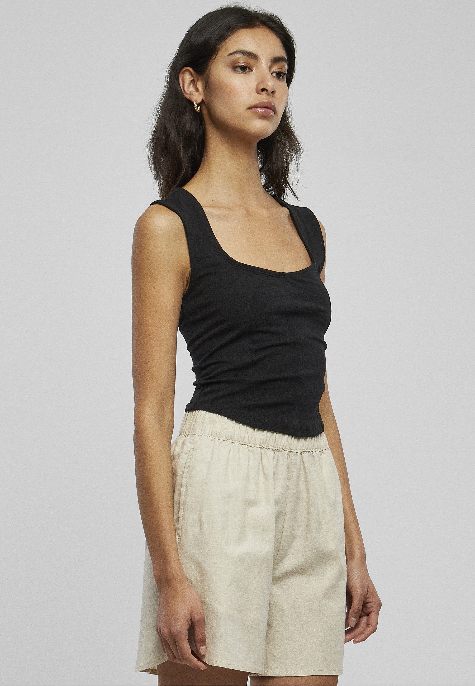 URBAN CLASSICS Tanktop Urban Classics Damen Ladies Short Corsage Top (1-tlg)