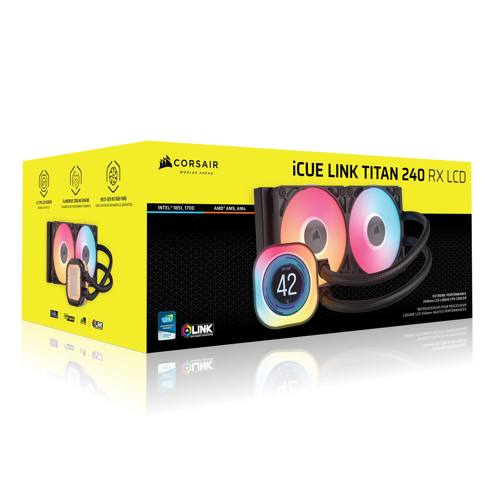 Corsair CPU Kühler iCUE LINK TITAN 240 RX LCD, Flüssig