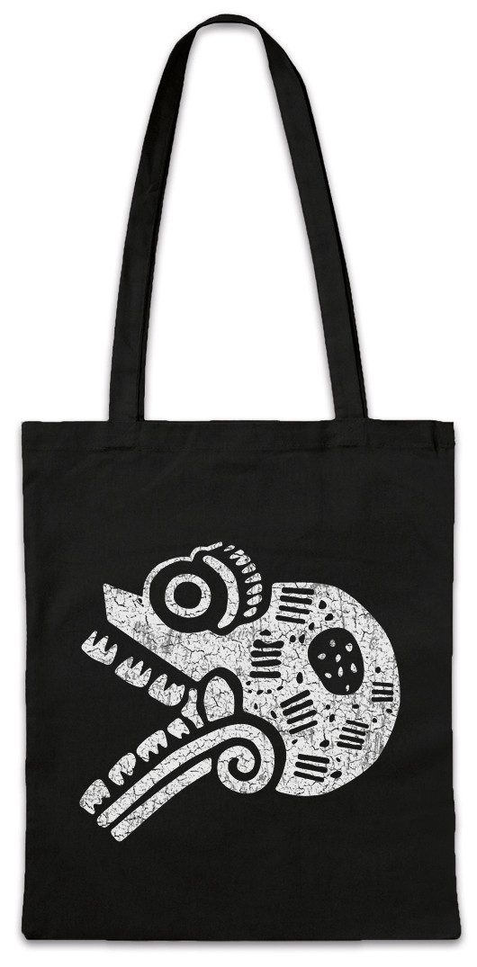 Beuteltasche Aztec Skull Stofftasche Aztecs Empire Tattoo American Indians Tribe