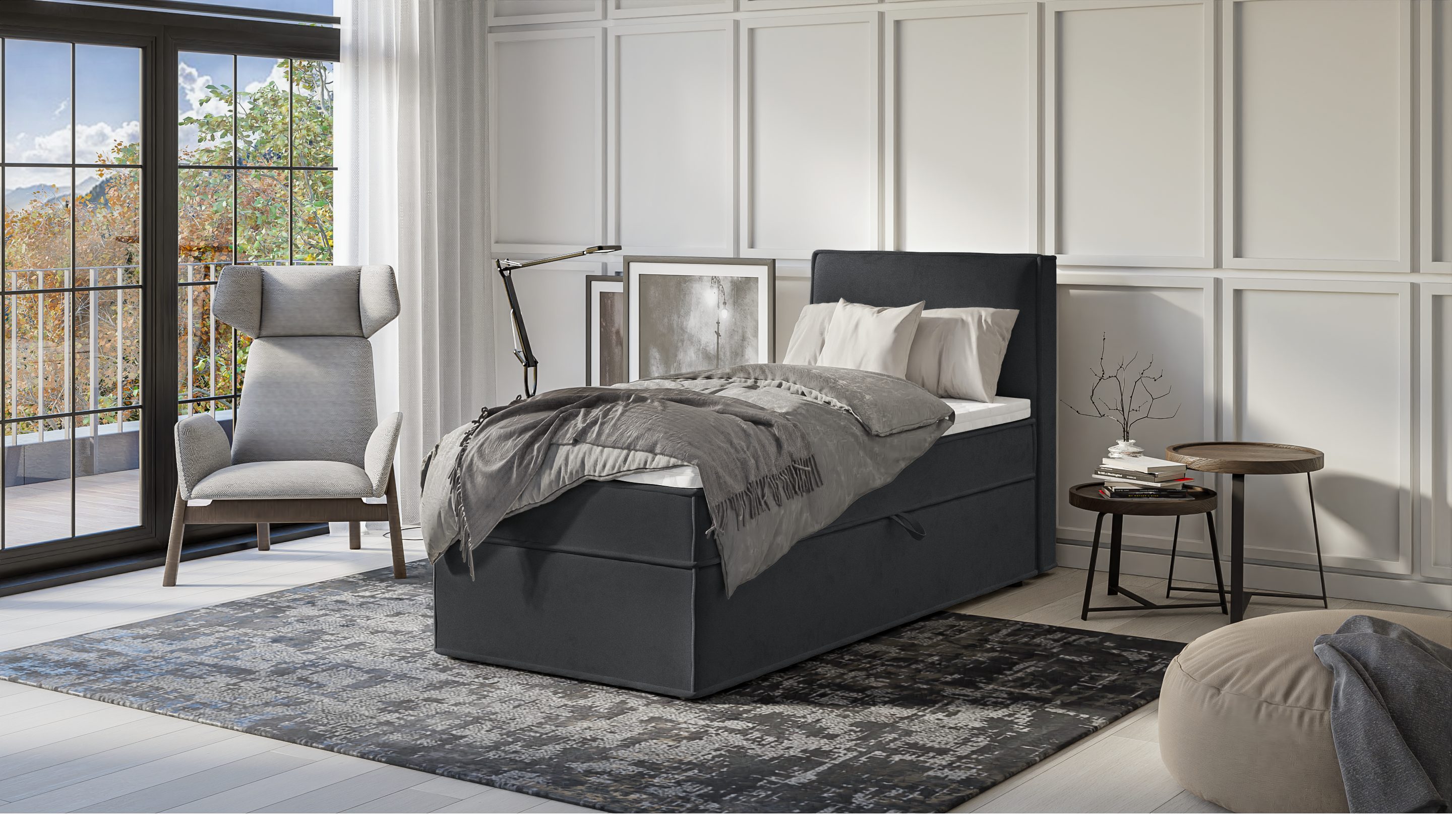 S-Style Möbel Boxspringbett Plaza mit Topper günstig online kaufen