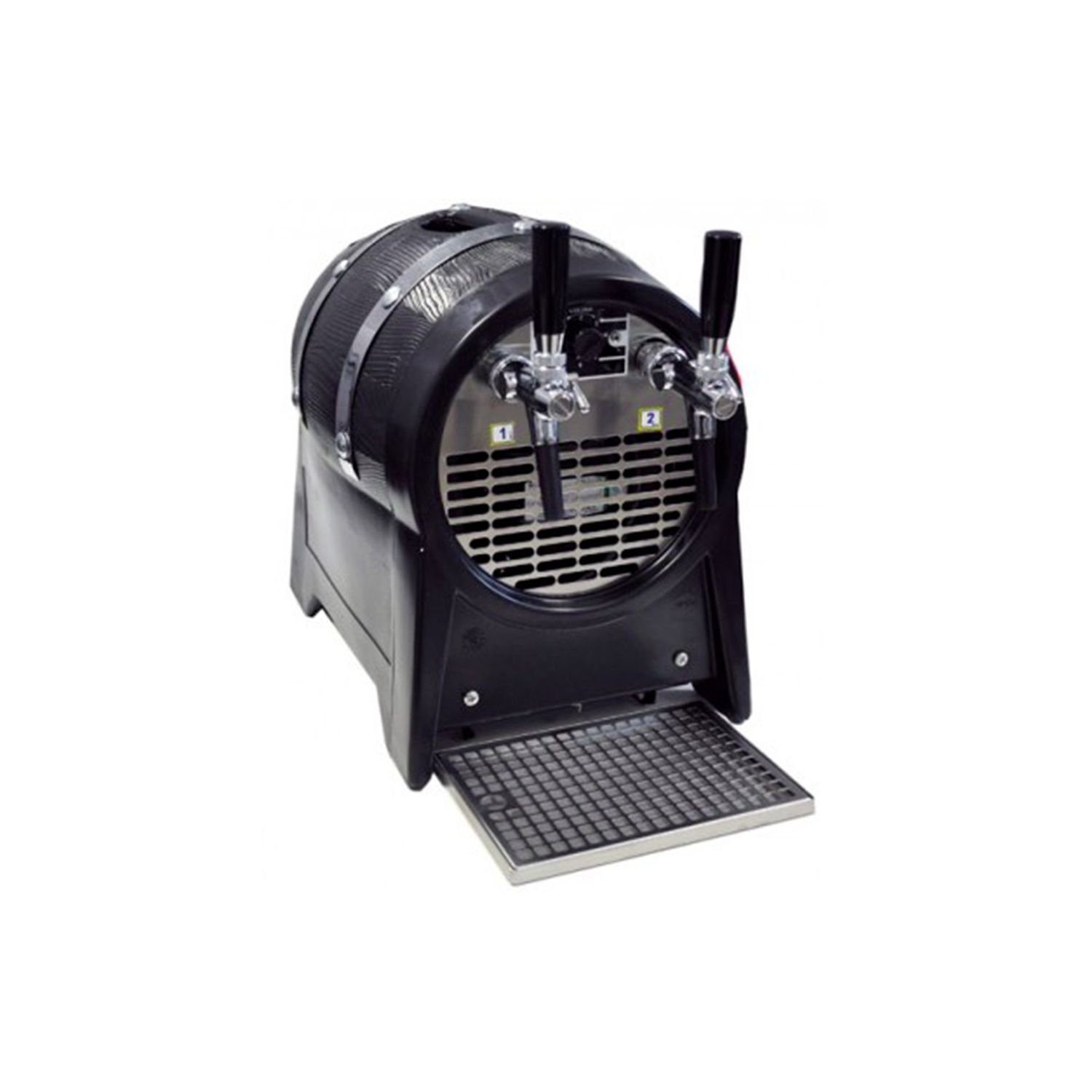 ich-zapfe Bierzapfanlage Partyfass 2-ltg, 60 L/h Trockenkühlgerät mit Zierringen, Durchlaufkühler