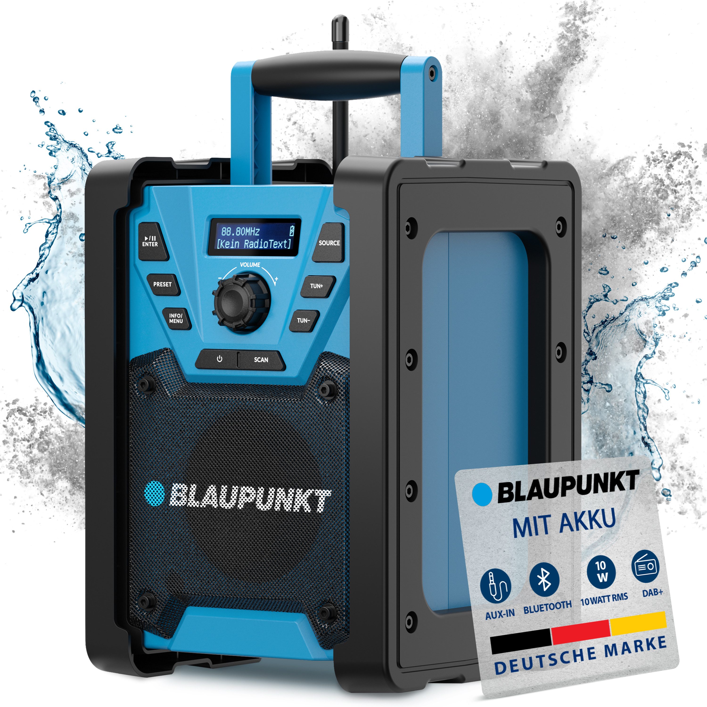 Blaupunkt BSR 300 Digitalradio (DAB) (Ideal auf der Baustelle durch kraftvolle 10 Watt RMS Ausgangsleistung)