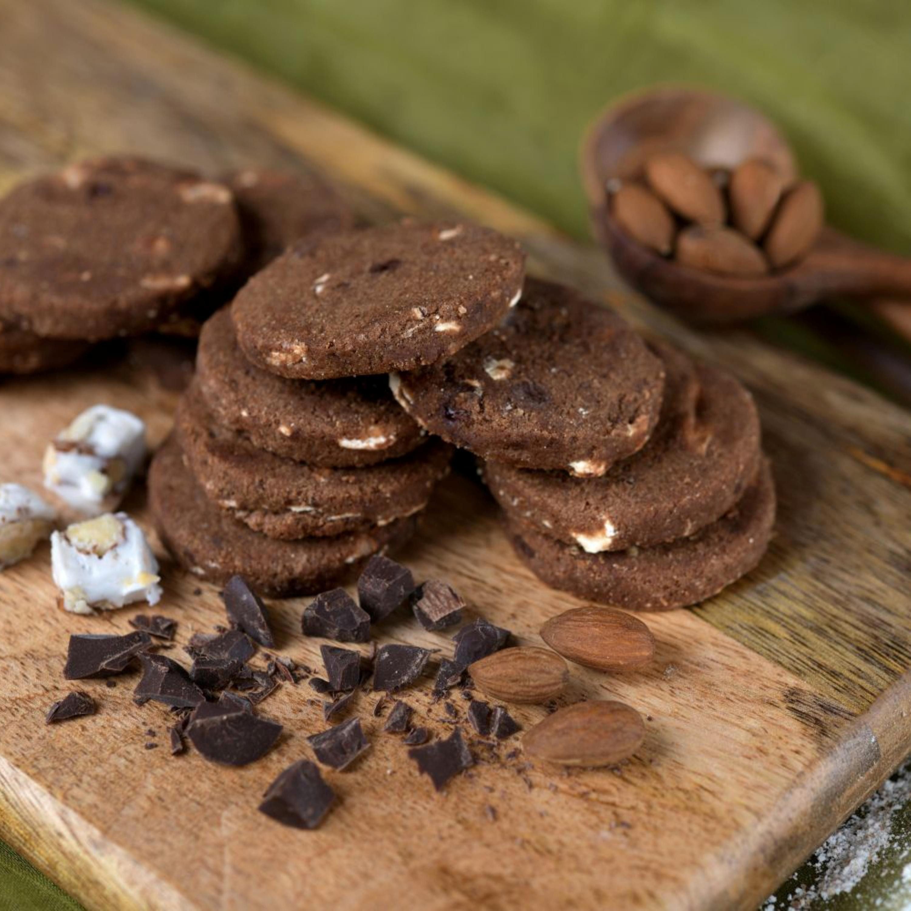El Puente Schokolade Nougattaler - Mürbekekse mit Nougat & Schokolade, Fair Trade, Handmade