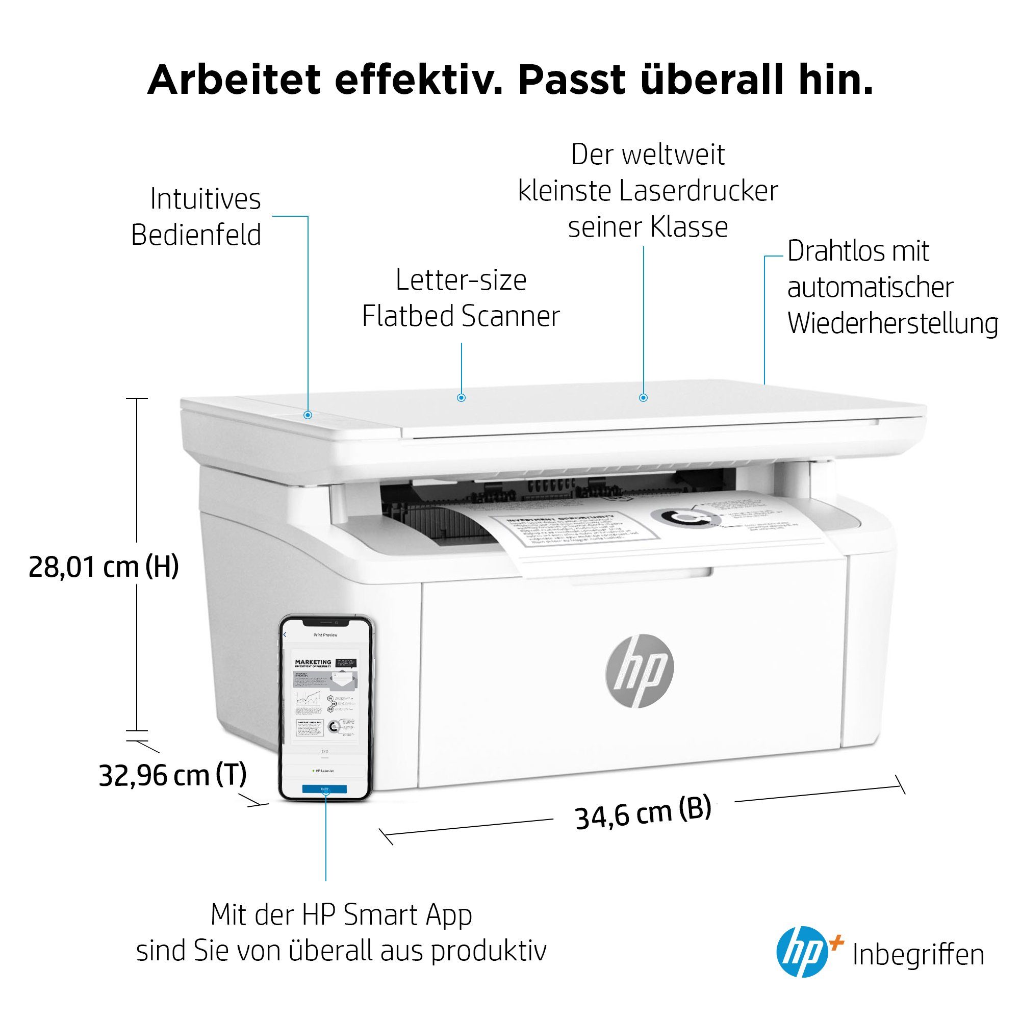 Drucker Ink (Bluetooth, LaserJet HP Multifunktionsdrucker, kompatibel) Instant MFP HP+ M140we (Wi-Fi), WLAN
