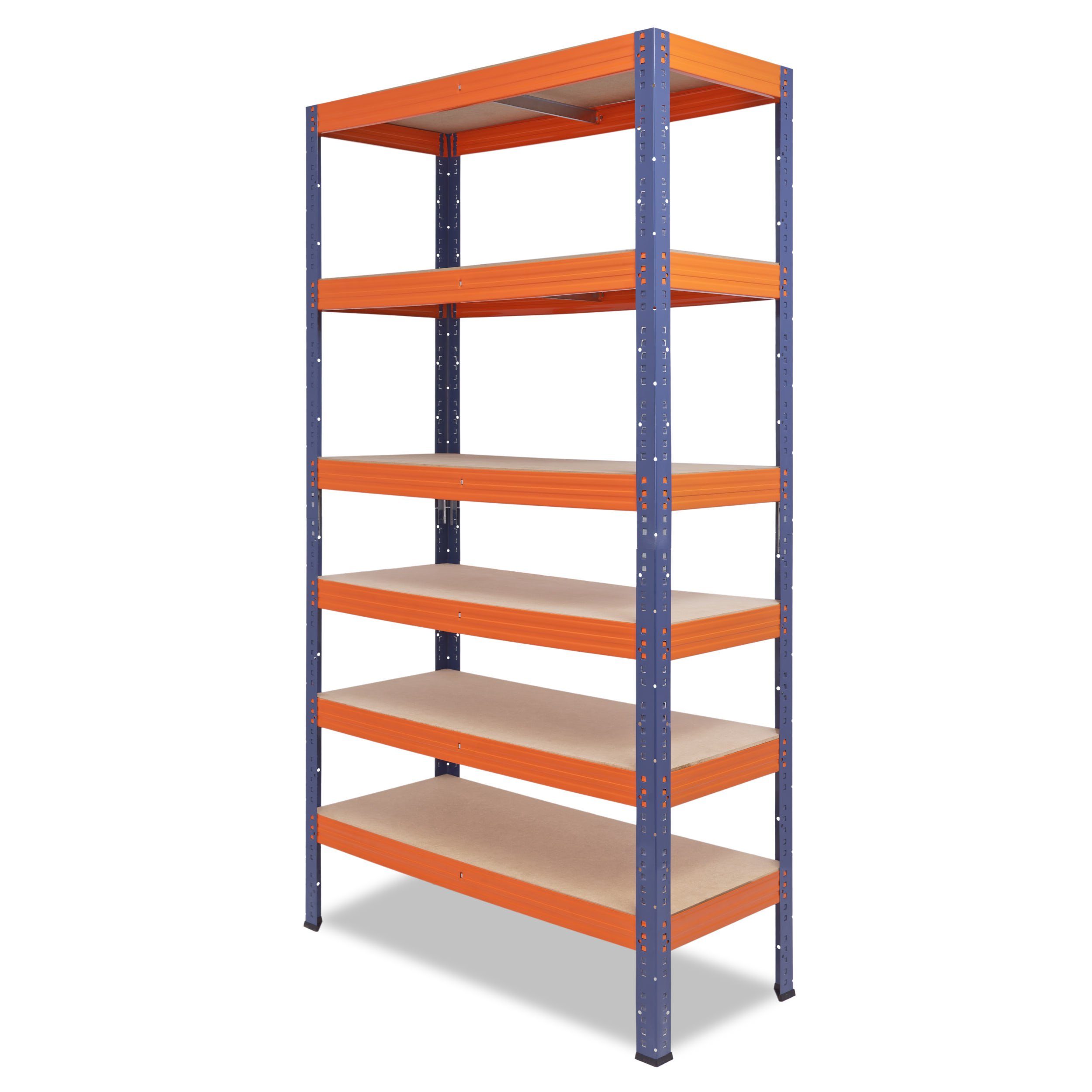 shelfplaza Schwerlastregal PROFI, 230x120x50cm Lagerregal, Kellerregal, blau-orange, & Garagenregal, Steckregal je Metallregal Regale Böden Tragkraft, als 166kg 6 mit Regal Metall Werkstattregal