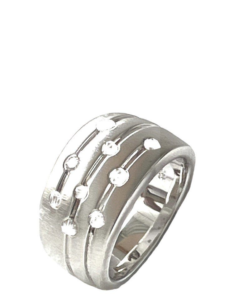Fossil Fingerring Damenring 925er Sterlingsilber Zirkonia Gr. 50(15,9) JF15789040503, Veredelung durch Rhodinierung, elegantes Design