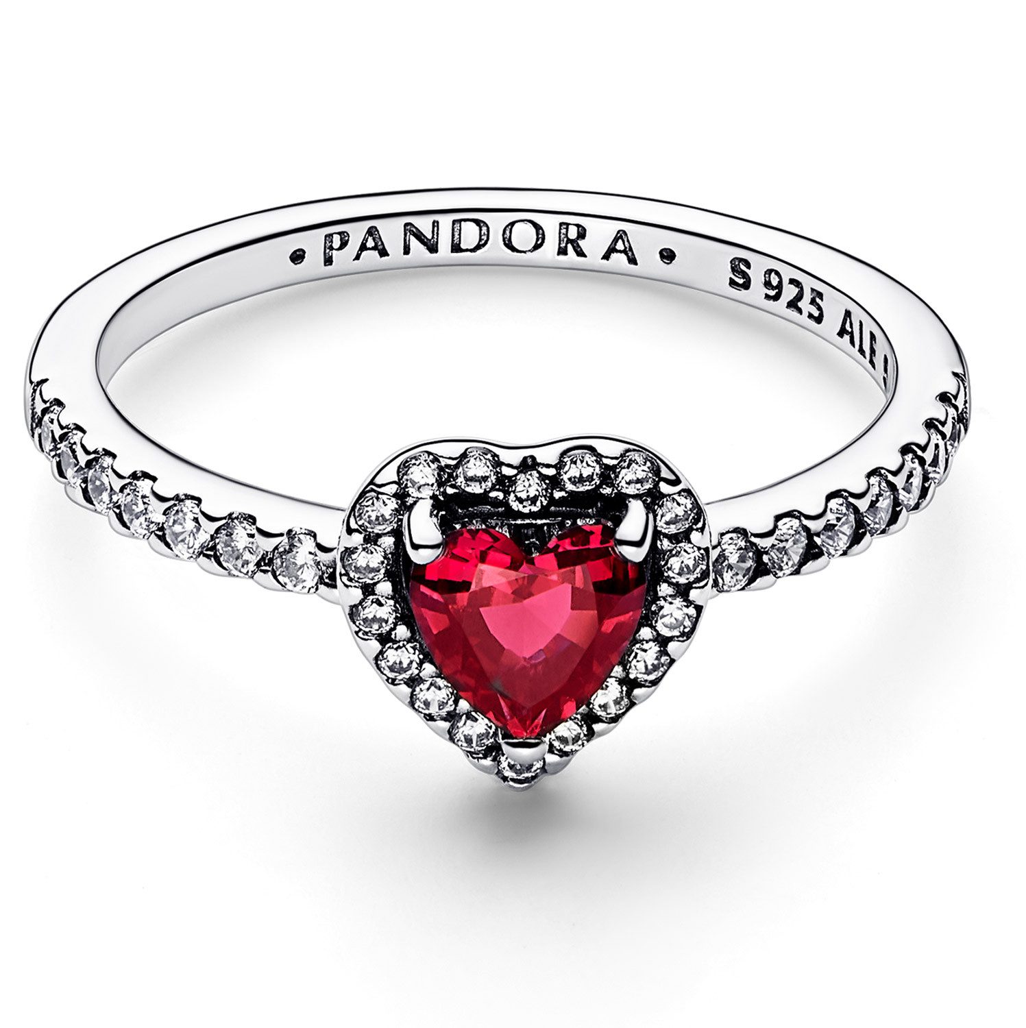 Pandora Silberring Erhabenes Herz Rot günstig online kaufen