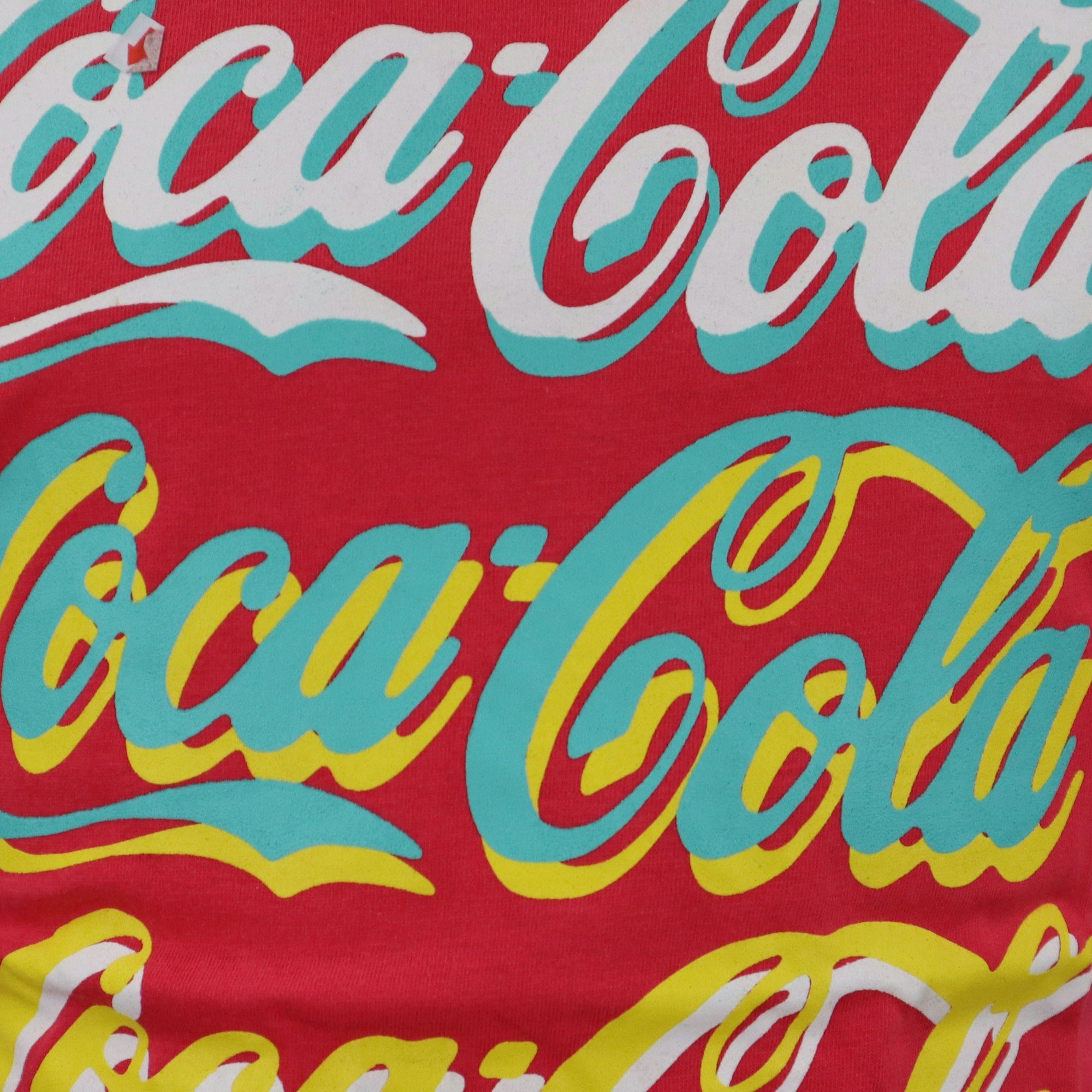 COCA COLA Print-Shirt Rot Top Baumwolle Jugend 134 bis Coca 164, T-Shirt Cola Kinder Mädchen kurzes Gr