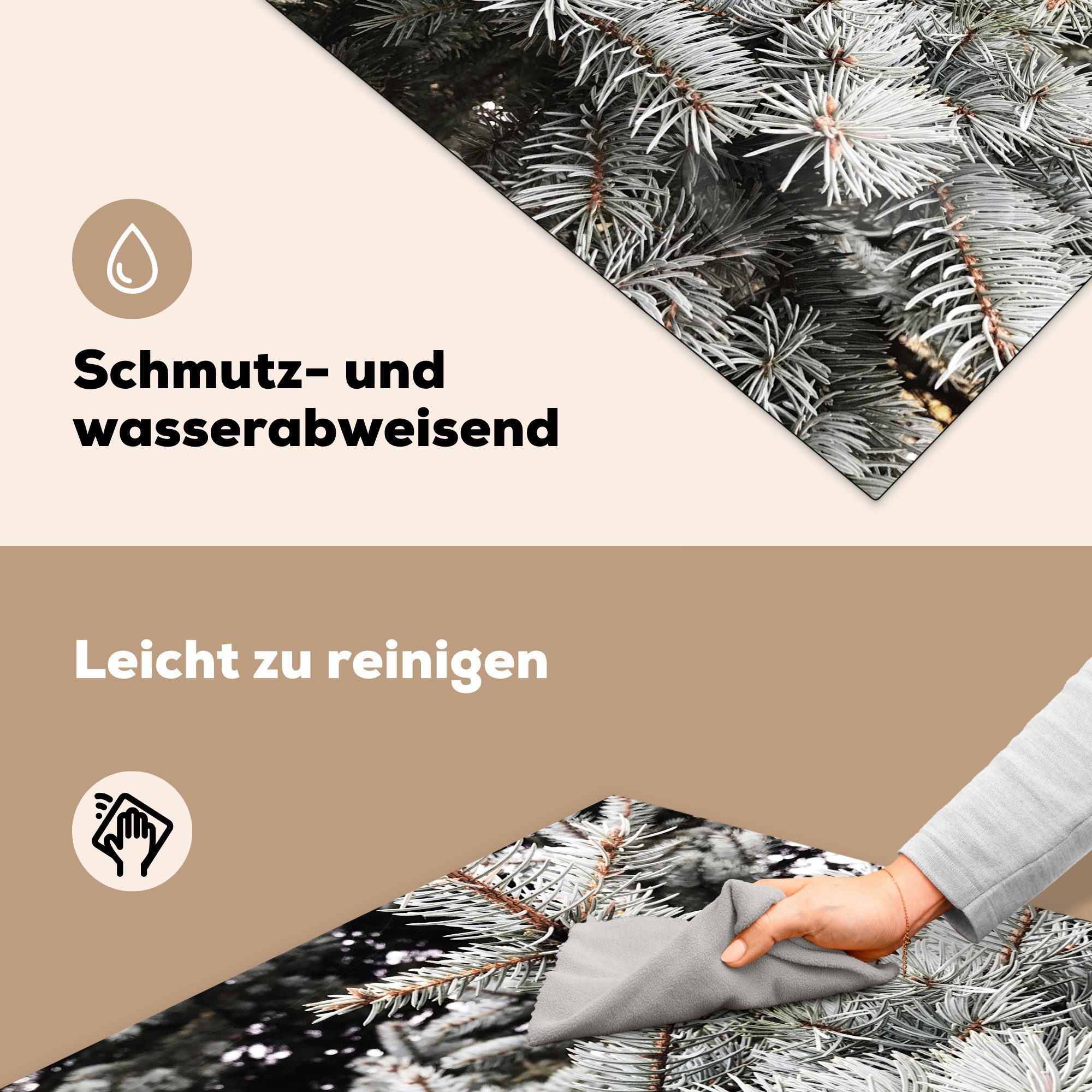 MuchoWow Herdblende-/Abdeckplatte Baum Ceranfeldabdeckung, - küche für (1 - Arbeitsplatte Vinyl, Winter, tlg), 78x78 Äste cm