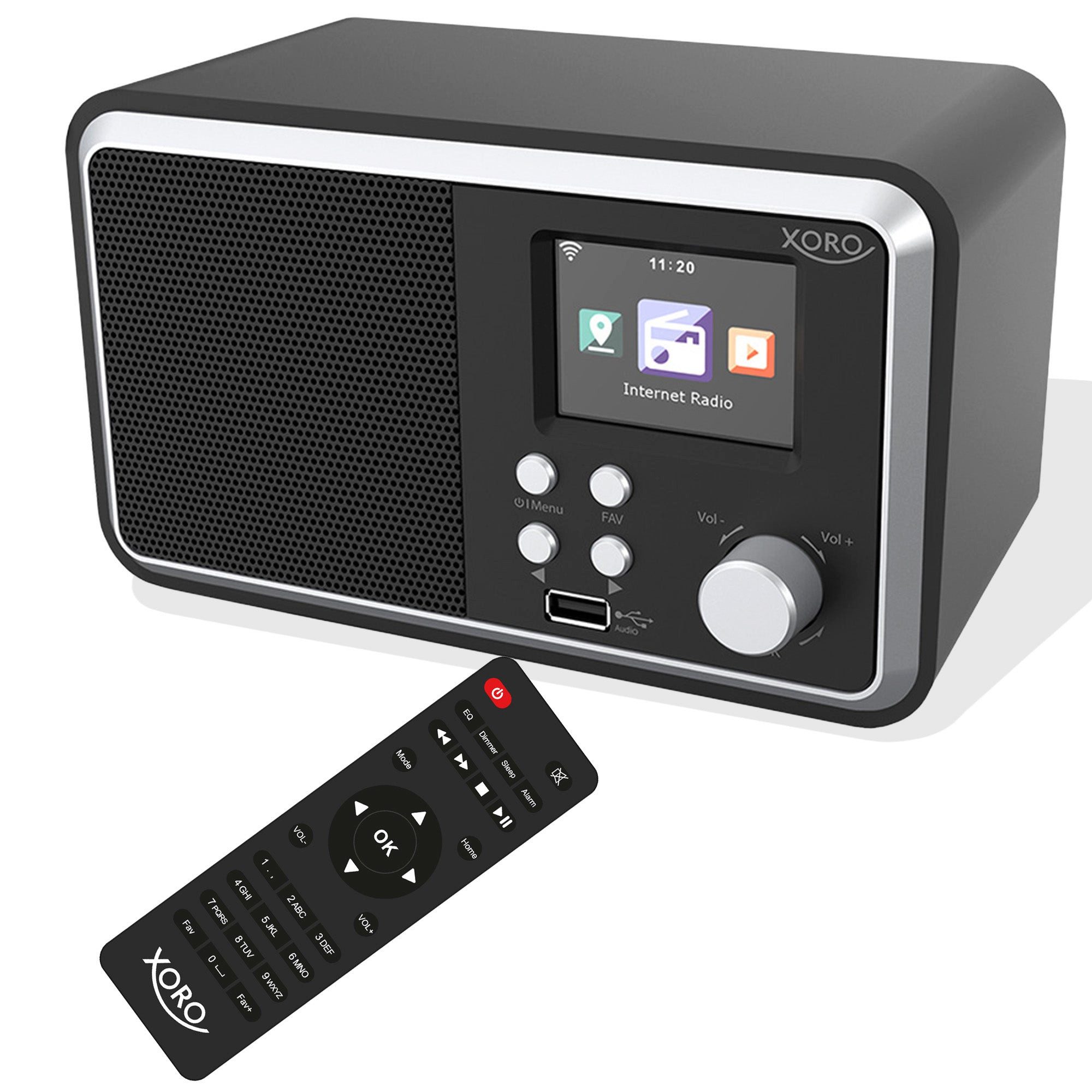 Xoro DAB 300 IR Digitalradio mit DAB+, FM, Bluetooth, App-Steuerung Internet-Radio (Digitalradio (DAB), FM, Internetradio, Podcast, Wecker (2), 3 W, Internetradio mit über 30.000 Sendern,App‑Steuerung (iOS/Android)