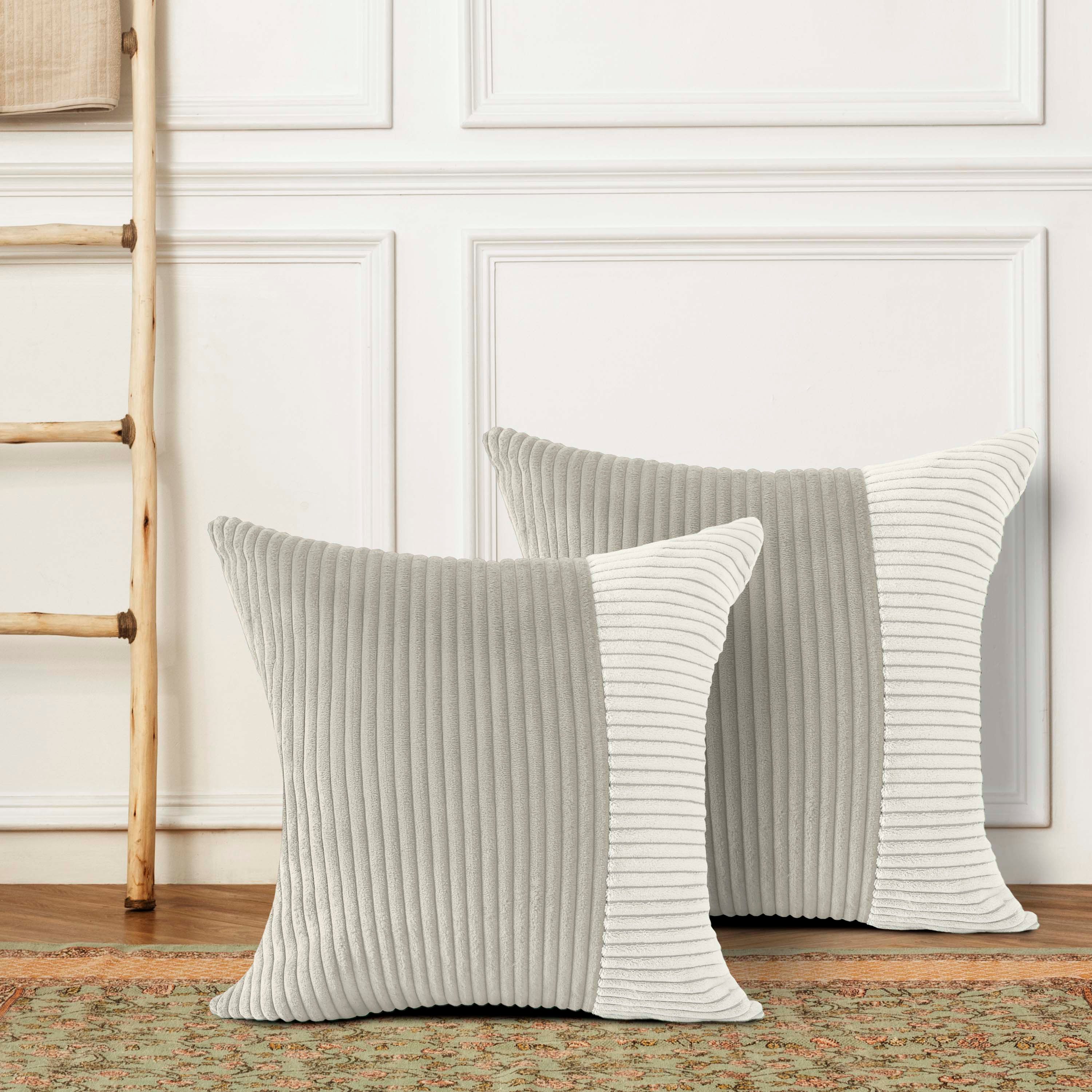 Amilian Dekokissen 2er Set - Kissen mit Füllung & Bezug - Zierkissen Set 2 Stück, Kuschelkissen, Kopfkissen 40x40 cm mit abnehmbarem Kissenbezug