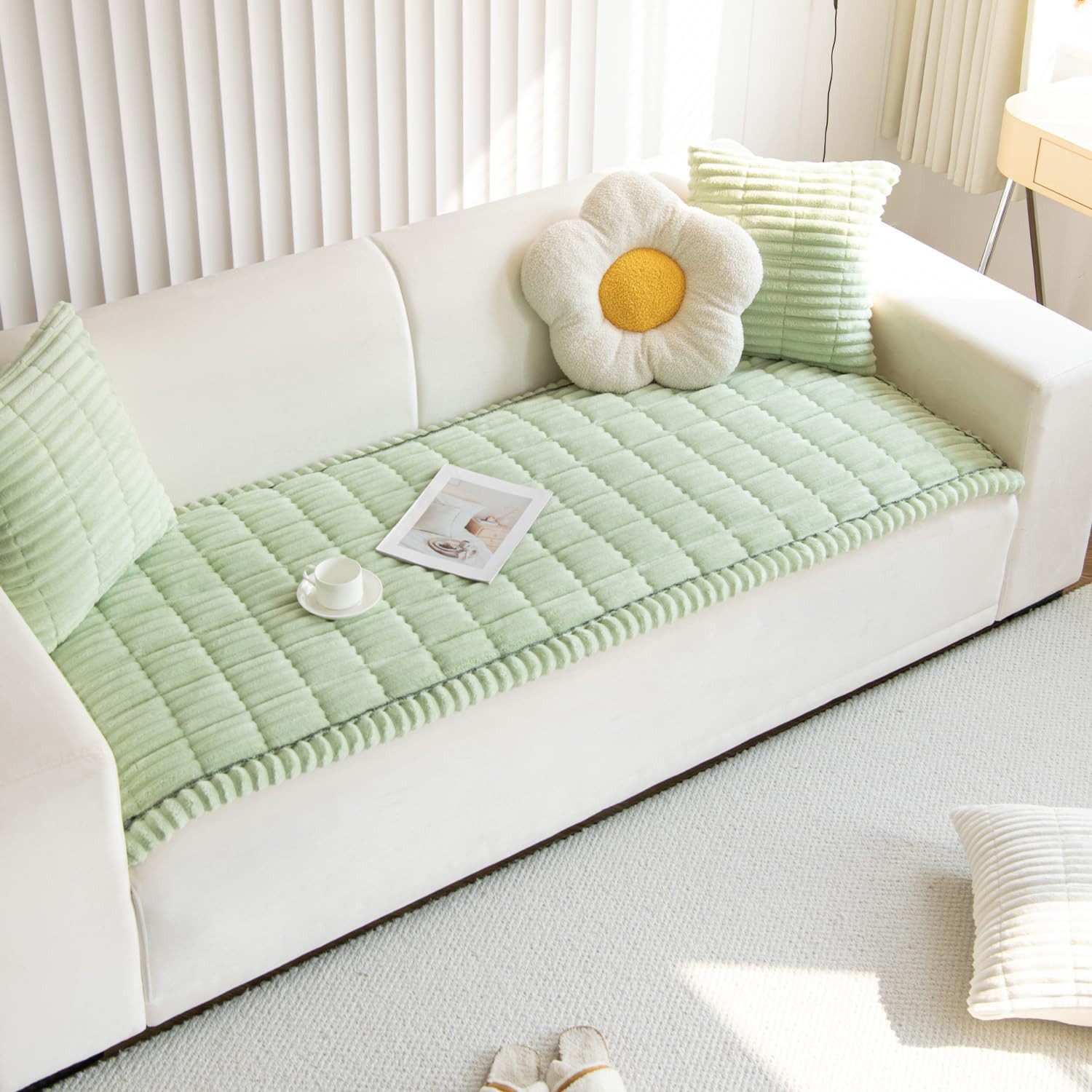 Minicloss Sofaschoner Weiche Flanell Sofa überzug Waschbar - Neue Sitzkissenbezüge, rutschfeste Sofabezug