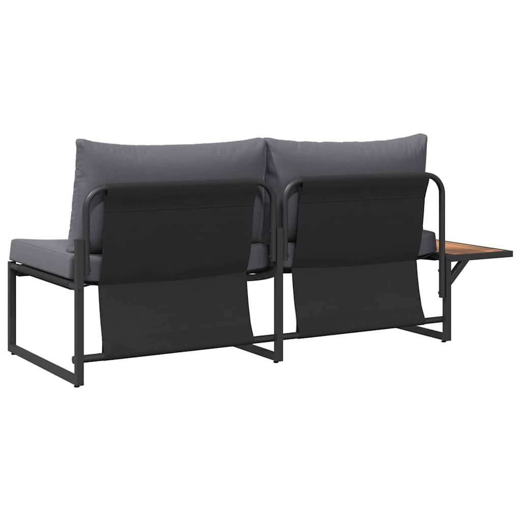 vidaXL Loungesofa Garten-Sofa mit Kissen Anthrazit 200,5 x 70 x 85,5 cm Stahl, 1 Teile
