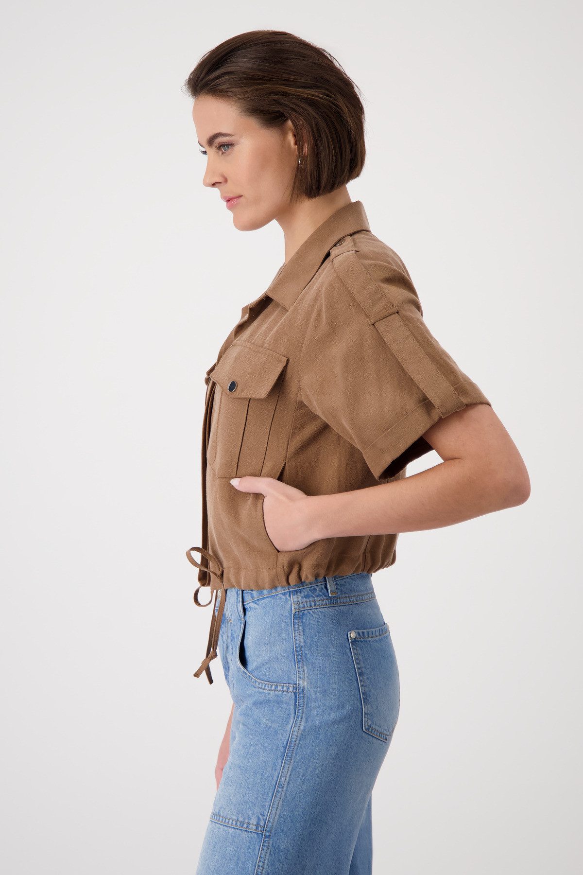 Monari Kurzblazer mit Tunnelzug am Saum