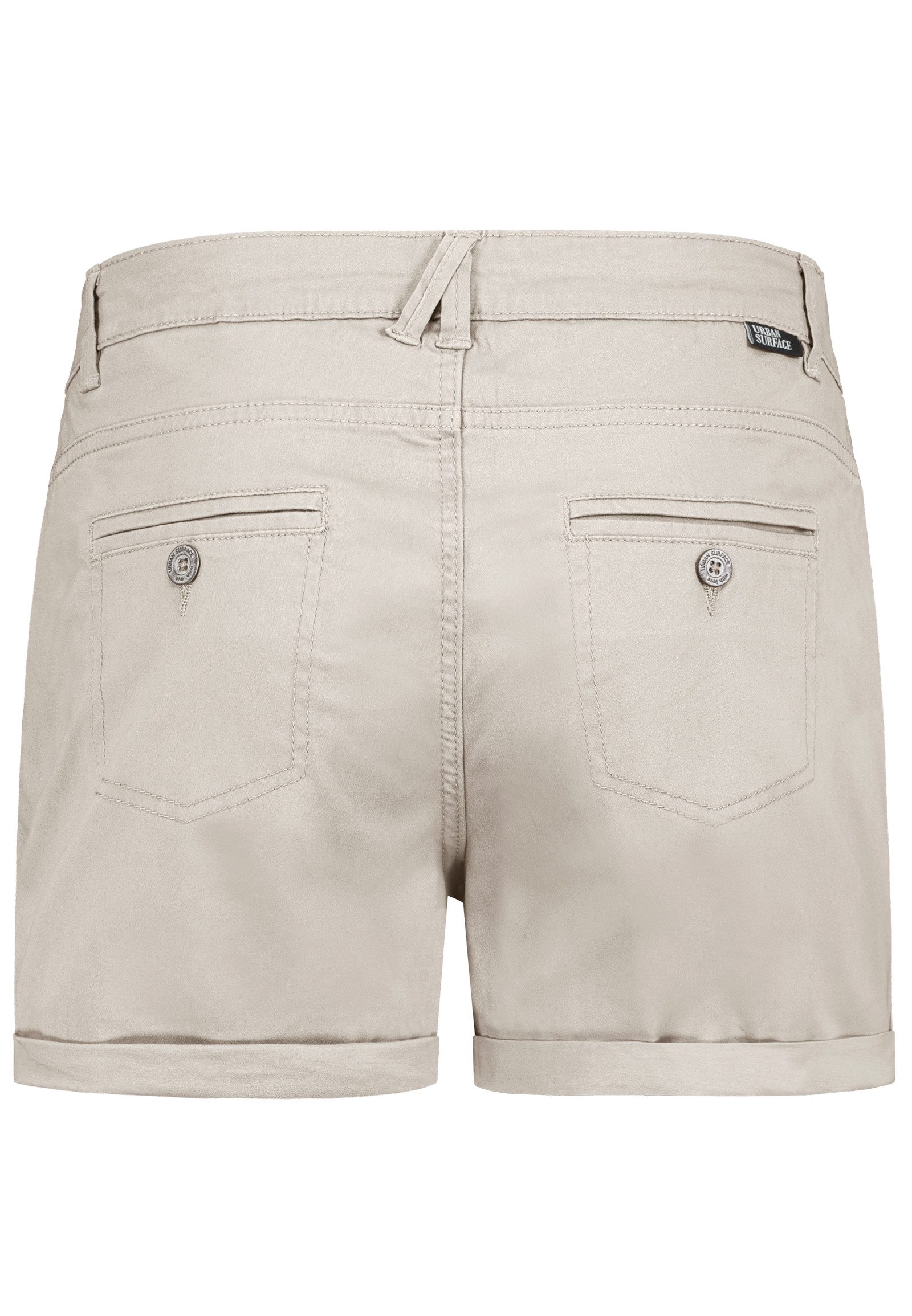Urban Surface Chinoshorts Damen Stretch-Shorts Chino-Style Bundfalten, stretchy, Aufschlag am Bein