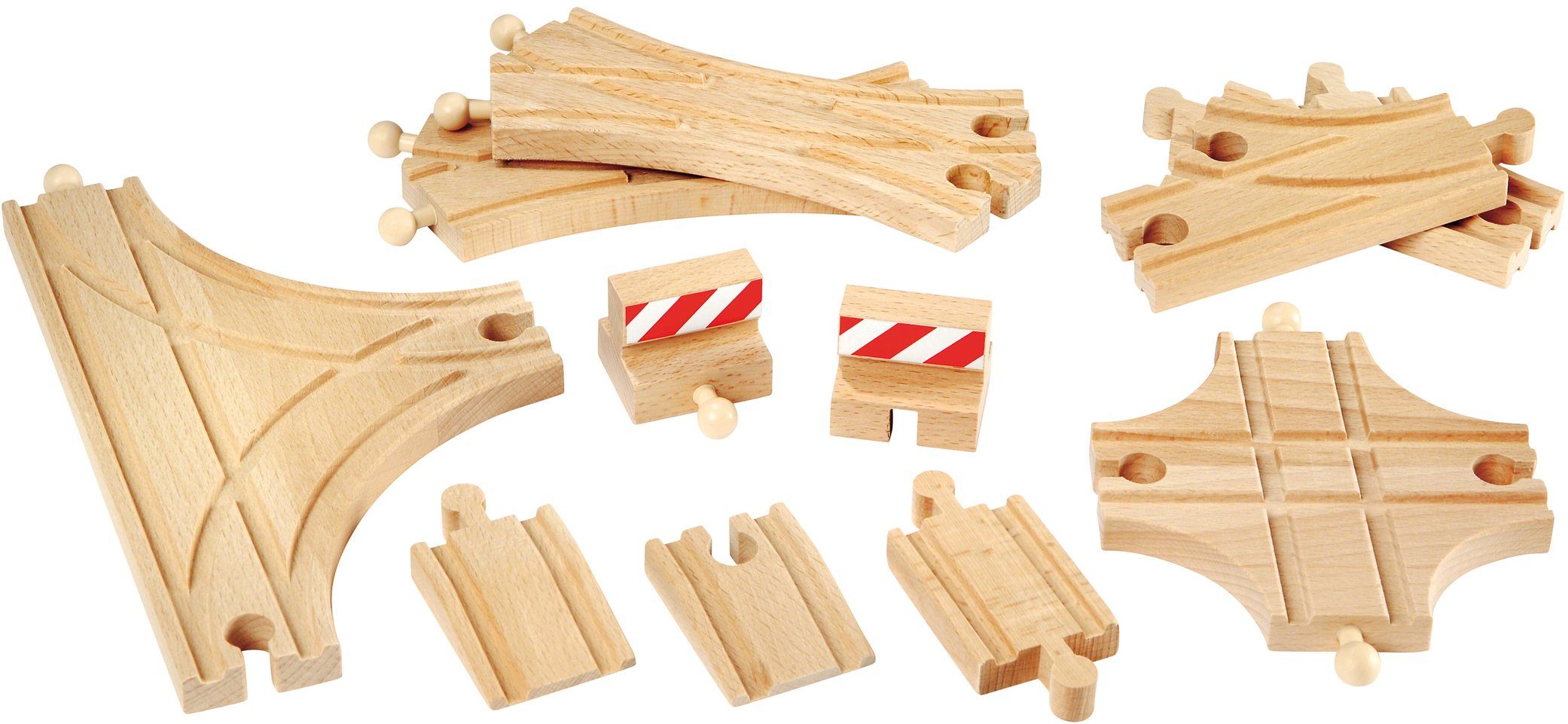 BRIO® Gleise-Set Ergänzungsset Holzschienensystem, BRIO® WORLD, Schienen und Weichensortiment; FSC® - schützt Wald