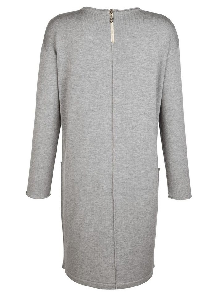 Alba Moda Kleid aus Feinstrick in grau