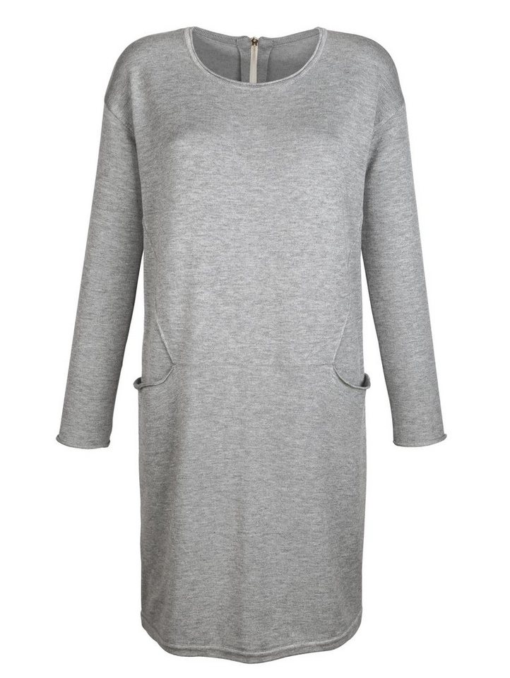 Alba Moda Kleid aus Feinstrick in grau