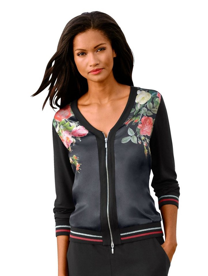Alba Moda Blousonjacke Blousonjacke mit Satinvorderteil Alba Moda Blousonjacke Blousonjacke mit Satinvorderteil