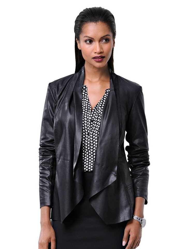 Alba Moda Lederjacke Aus Softem Ziegenveloursleder Otto
