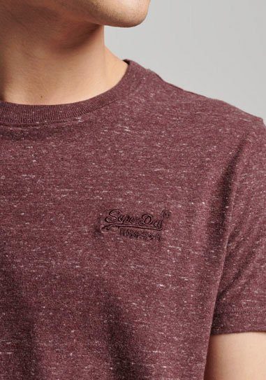 Rundhalsshirt Te Superdry burgundy Vintage heather Logo Emb