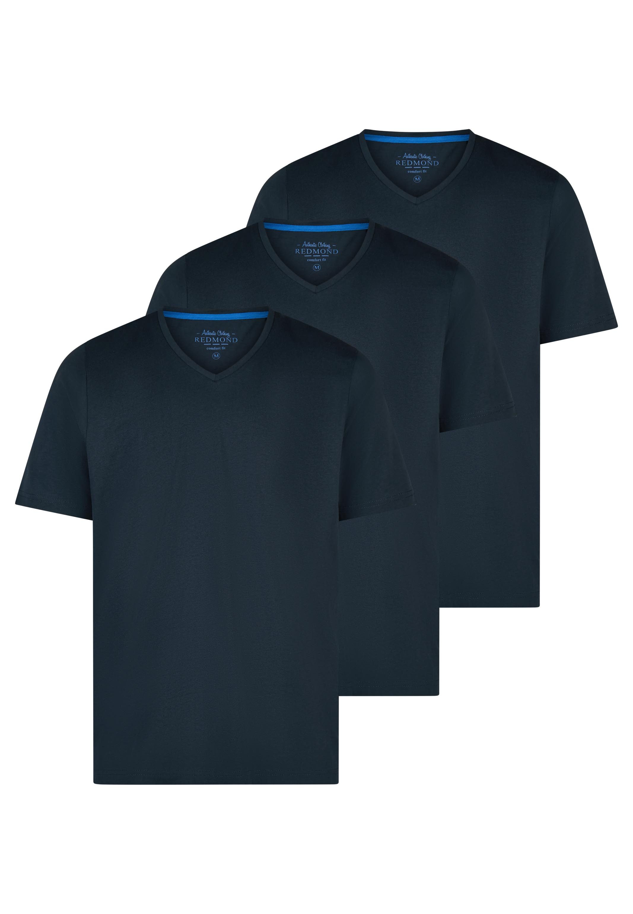 Redmond T-Shirt 3er Pack Basic (Spar-Set, 3-tlg) T-Shirt - Baumwolle - Atmungsaktiv