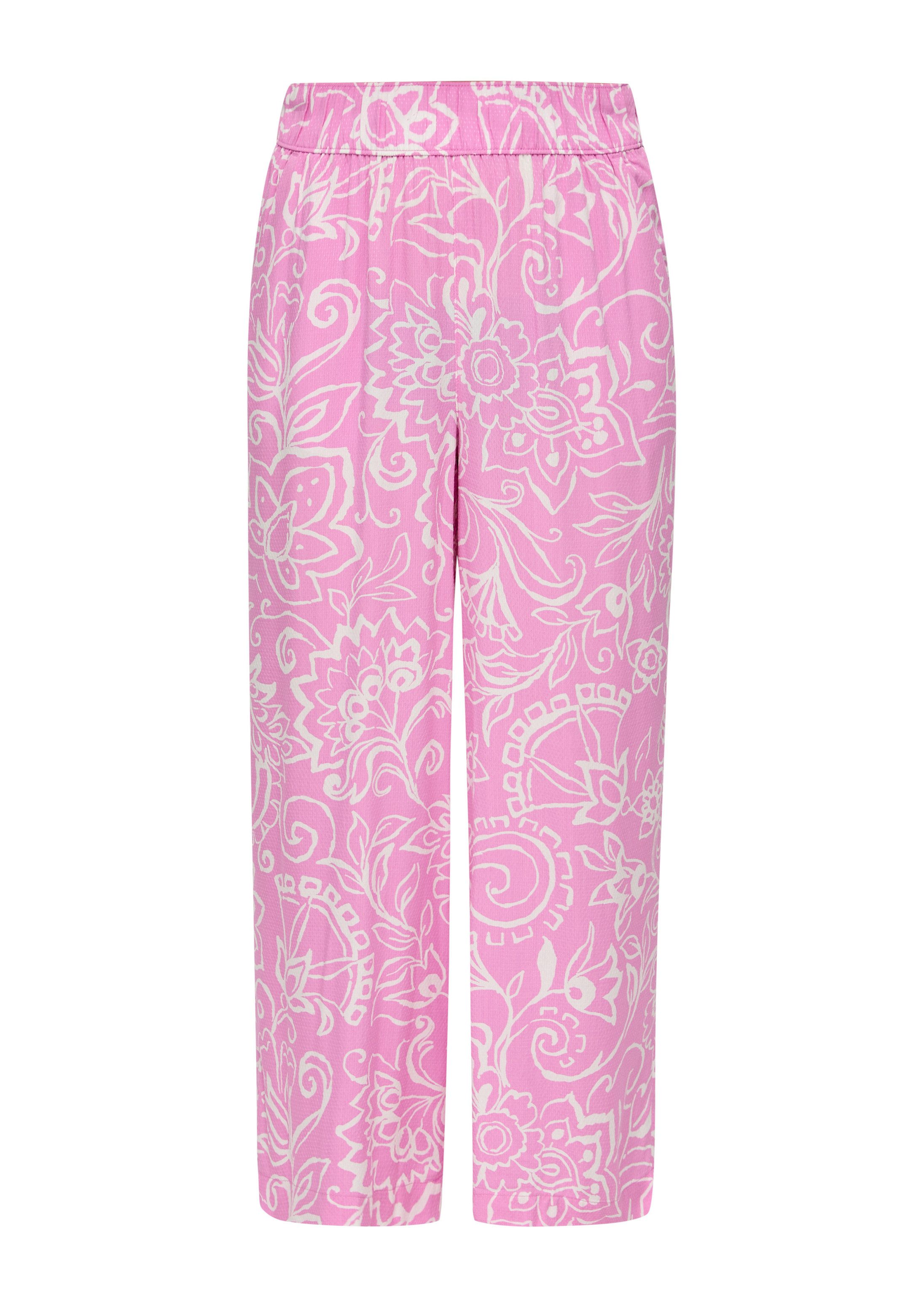 s.Oliver Culotte Hose Culotte aus Viskose mit Elastikbund und Musterstruktur