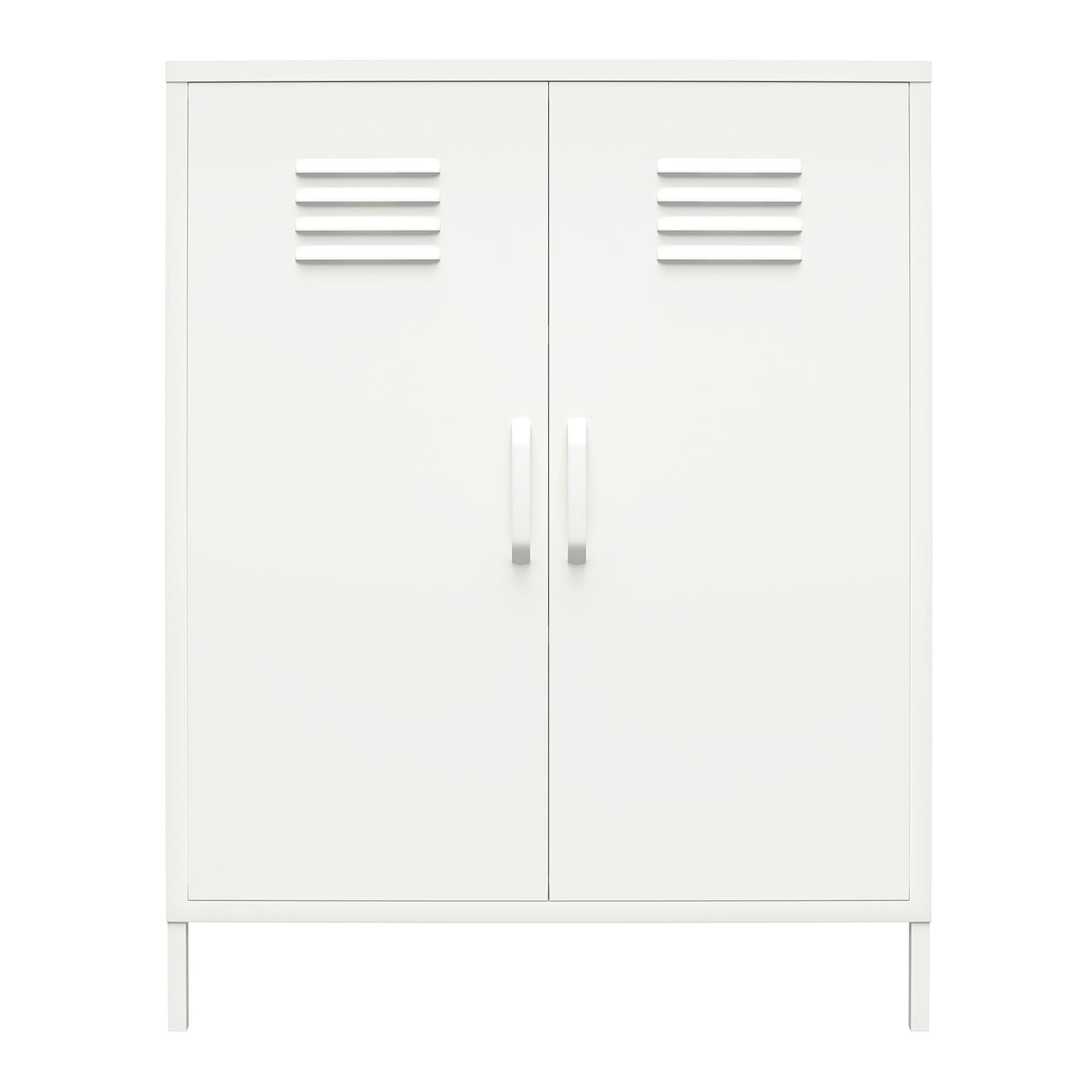 loft24 Mehrzweckschrank Mission District Highboard aus Metall, Metallschrank mit 2 Türen im Retro Look