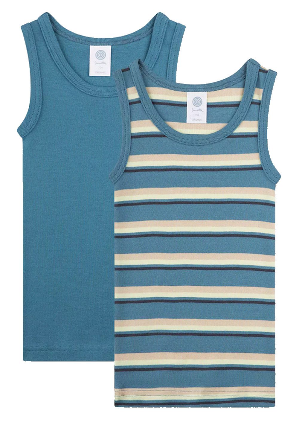 Unterhemd Sanetta Jungen 2er Pack Unterhemd Hemd Adventure blau gestreift