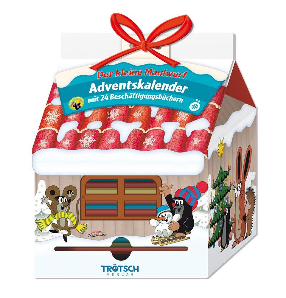 Trötsch Verlag Adventskalender Der kleine Maulwurf, Adventskalender Haus mit 24 Minibüchern