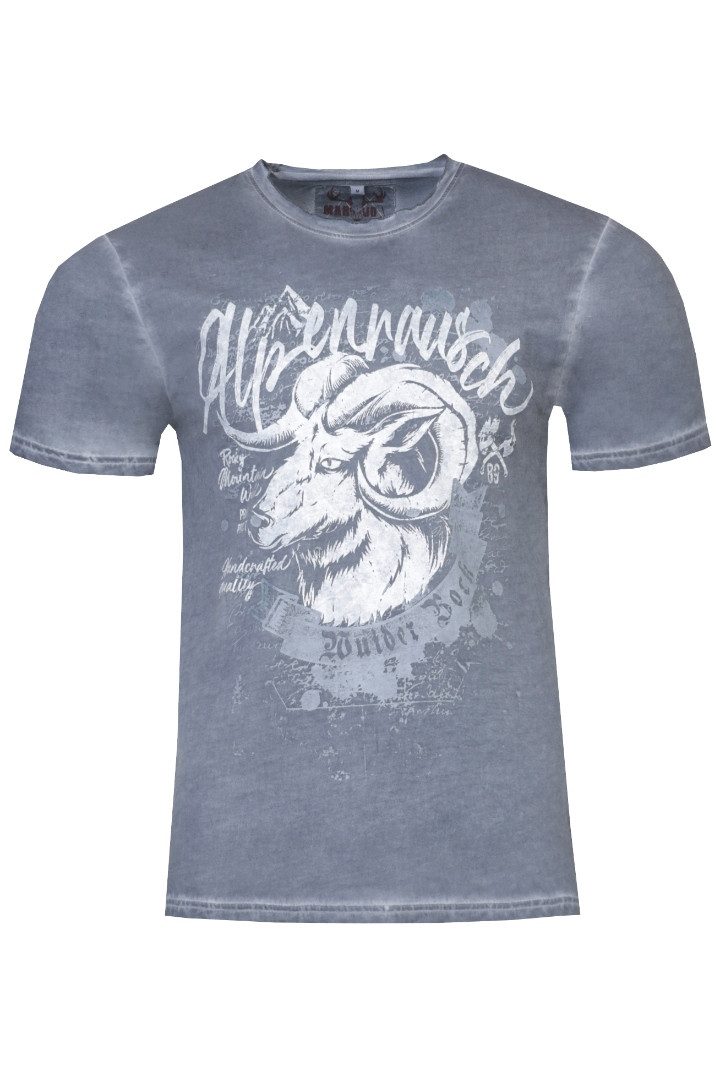 T-Shirt Herren Trachten Shirt 'Torben' mit Steinbock, Bri