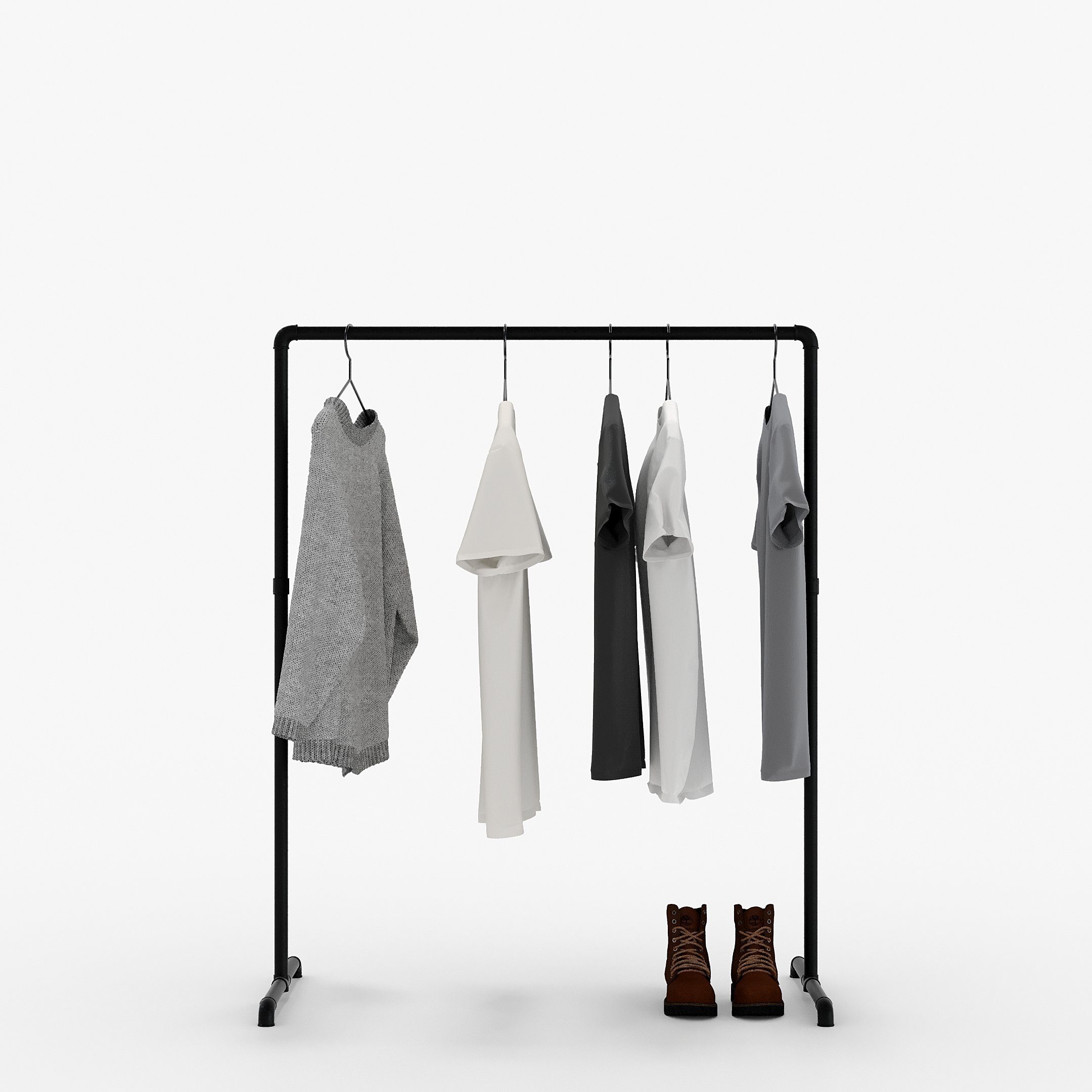 pamo. design Garderobenständer »Schmaler Kleiderständer«, (ohne Bohren),  Offene und freistehende Kleiderstange