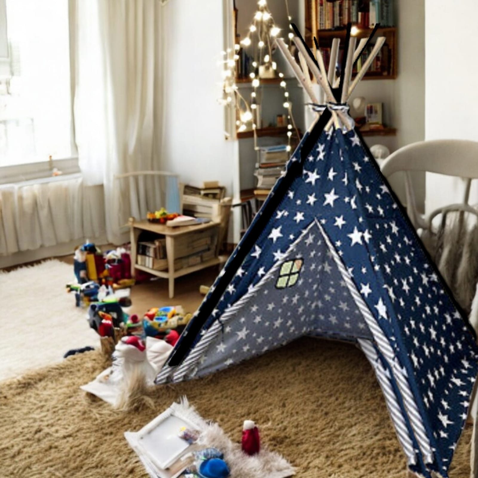 KEINerlei® Tipi-Zelt Tipi Zelt Kinderzelt Spielzelt Babyzelt Spielhaus, Personen: 2