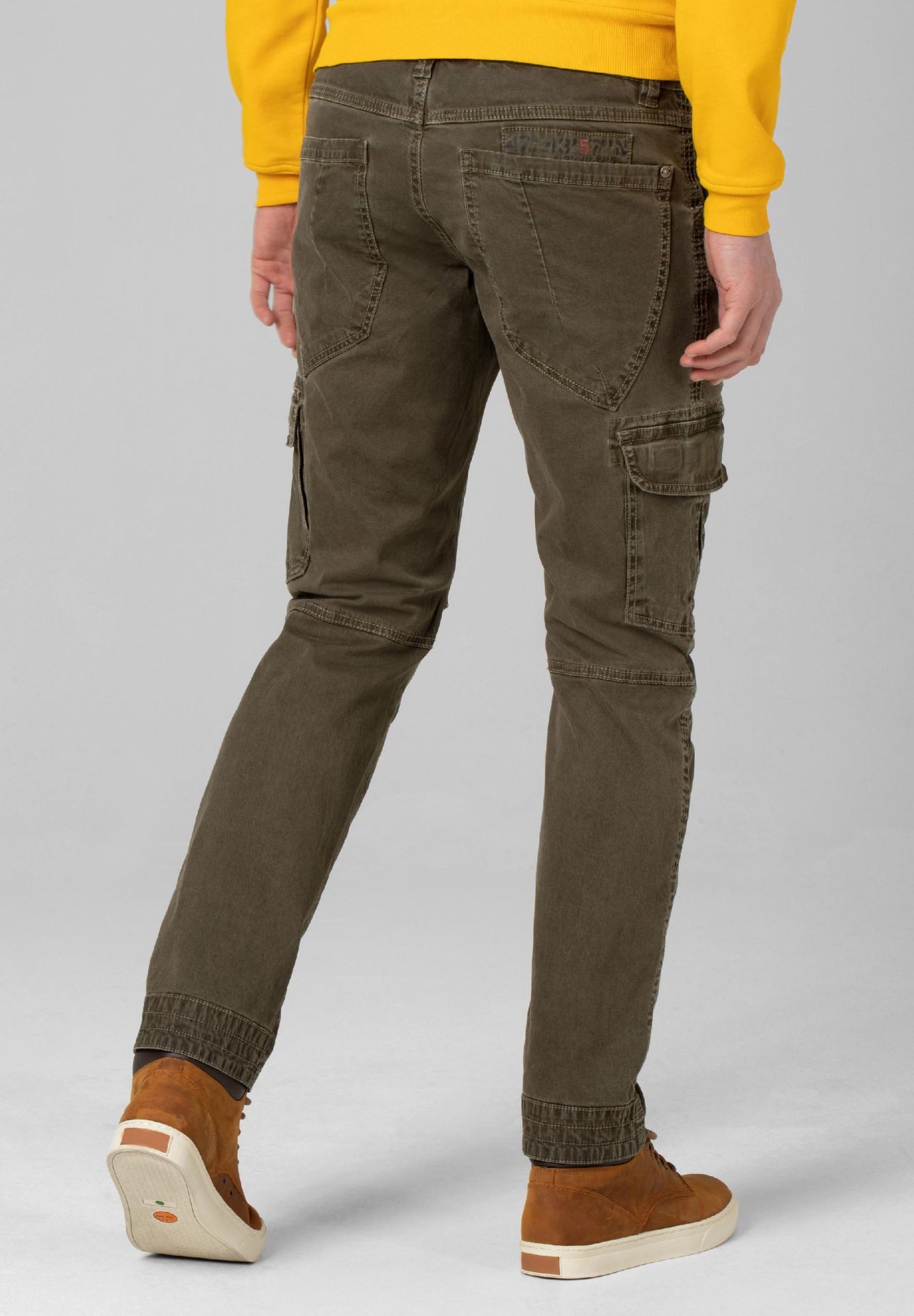 TIMEZONE Cargohose Regular Fit mittlere Bundhöhe Slim Legs für Herren Baumwolle Normal Fit Einfarbig elastisch Reißverschluss – Bild 4 von 5