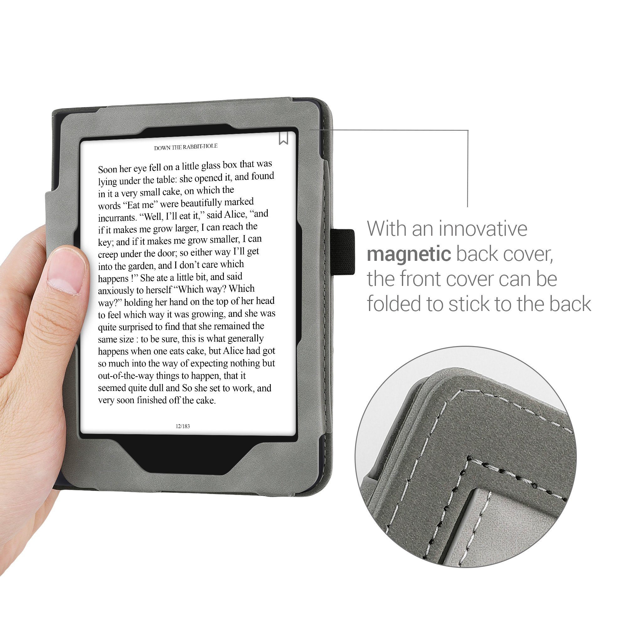 kwmobile E-Reader-Hülle Schutzhülle für Tolino Shine 3, Handschlaufe - Cover Herz Brush Design
